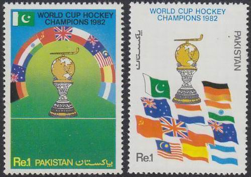 (image for) Pakistan Fdc 1982 Brochure & Stamps World Cup Hockey Champions