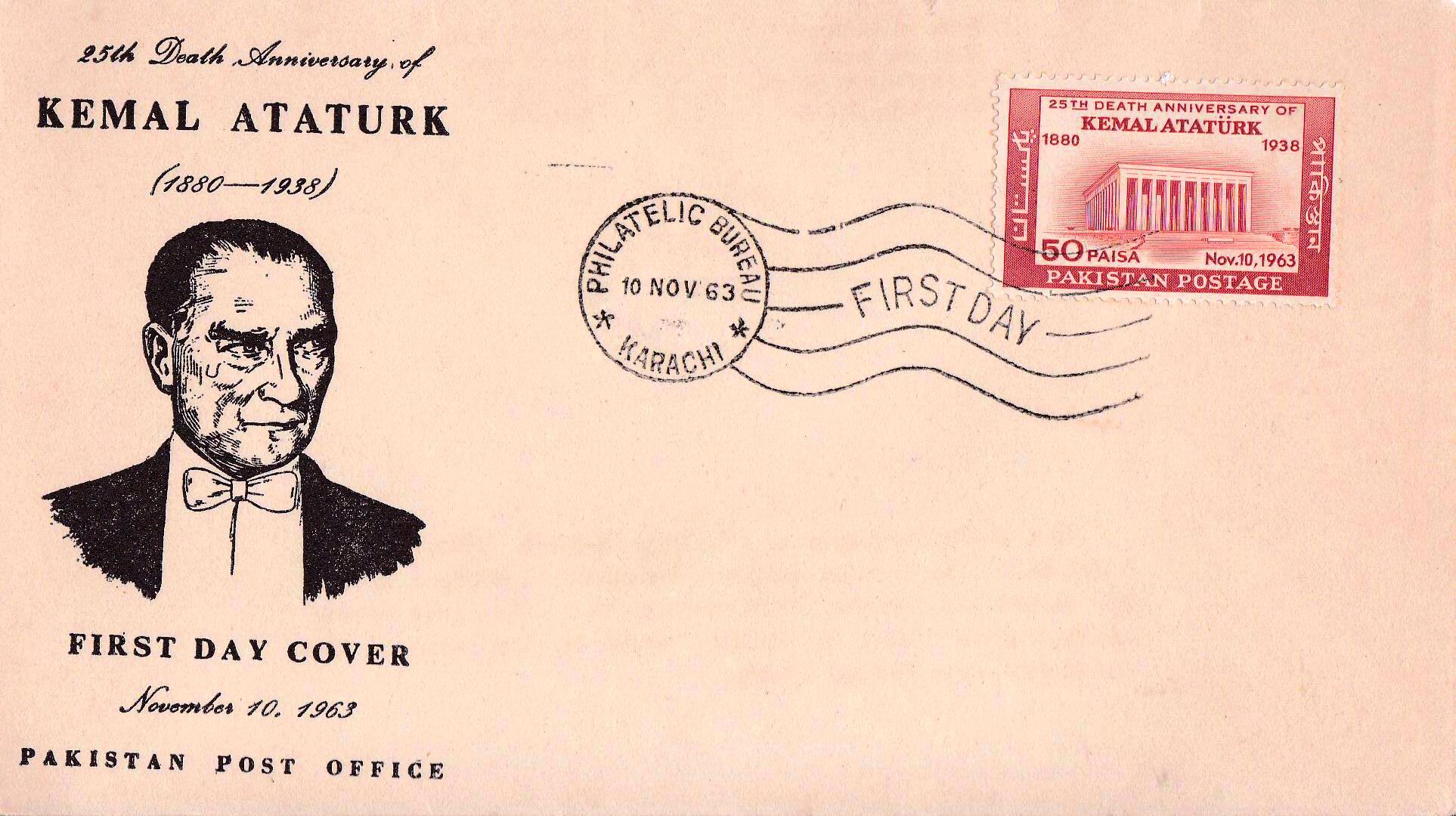 (image for) Pakistan Fdc 1963 Brochure & Stamp Kemal Ataturk