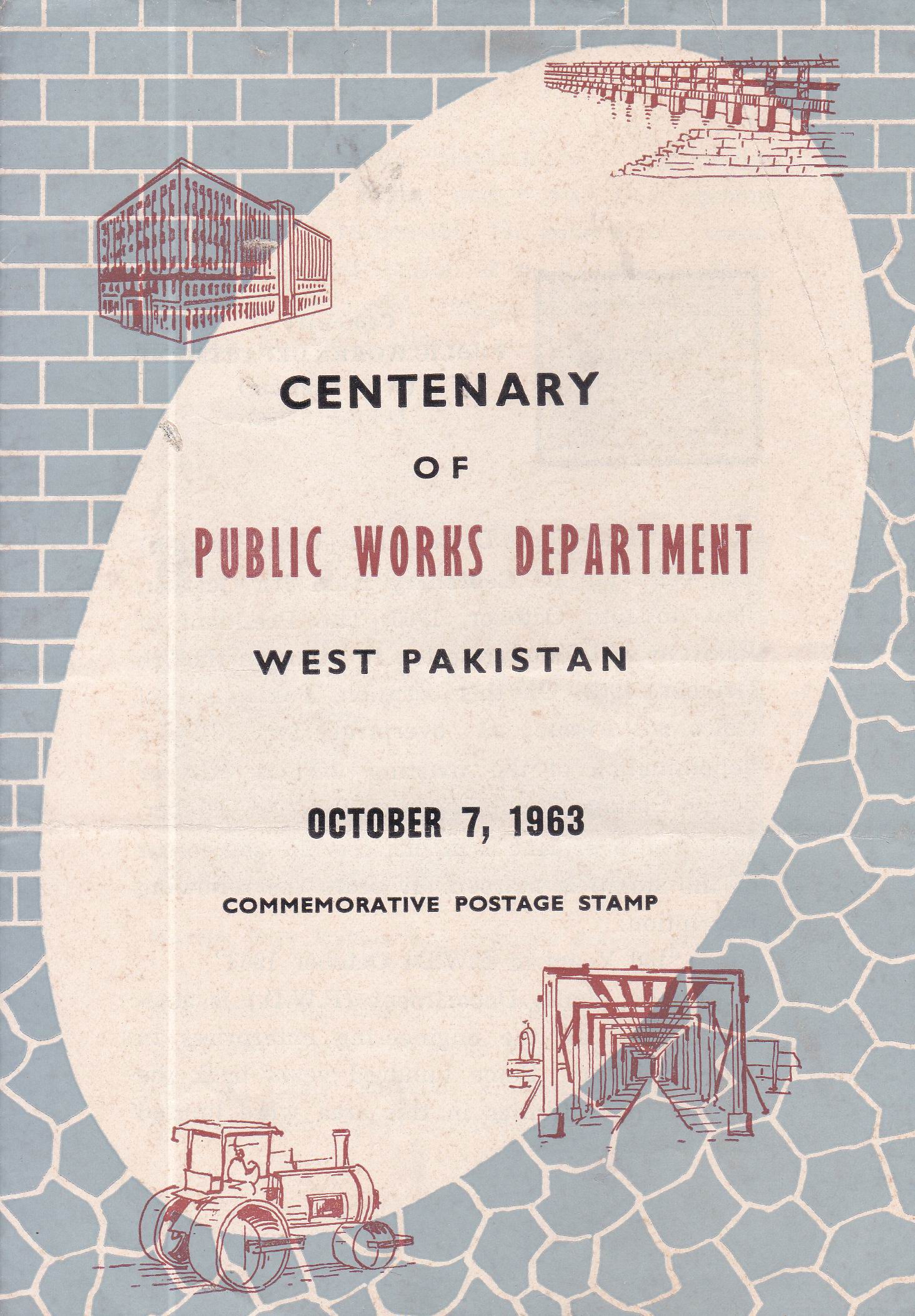 (image for) Pakistan Fdc 1963 Brochure Centeneray Of PWD