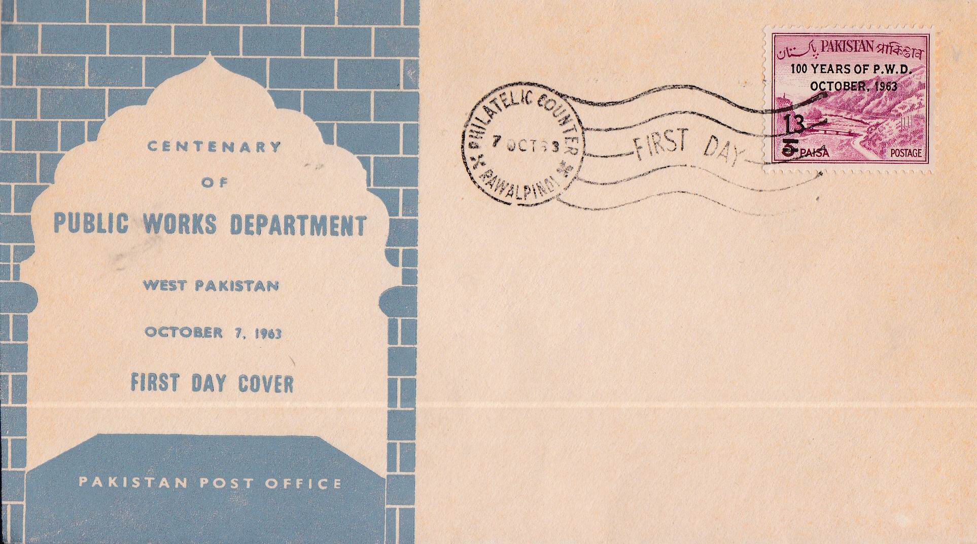 (image for) Pakistan Fdc 1963 Brochure Centeneray Of PWD