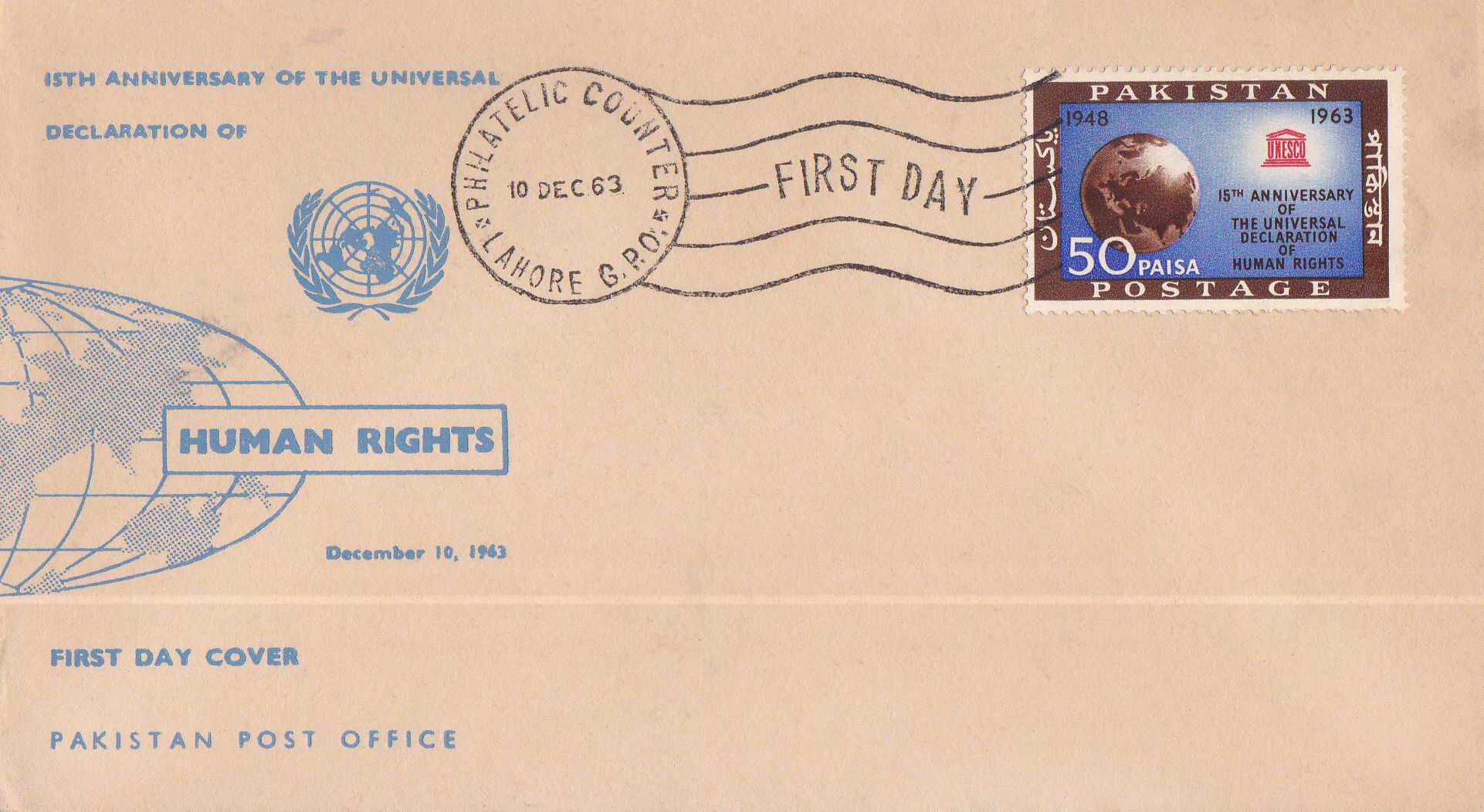 (image for) Pakistan Fdc 1963 Brochure & Stamp Declaration Human Rights