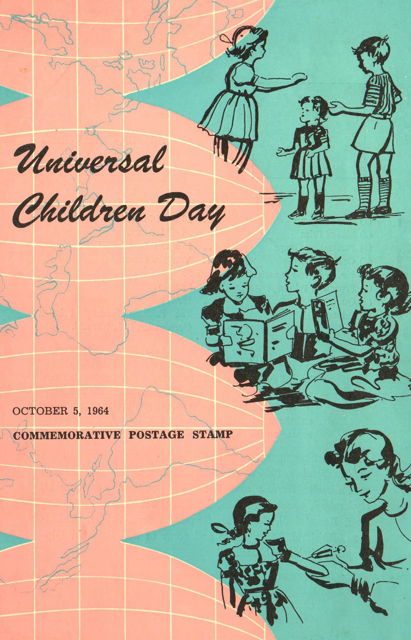 (image for) Pakistan Fdc 1964 Brochure & Stamp Universal Children Alphabets