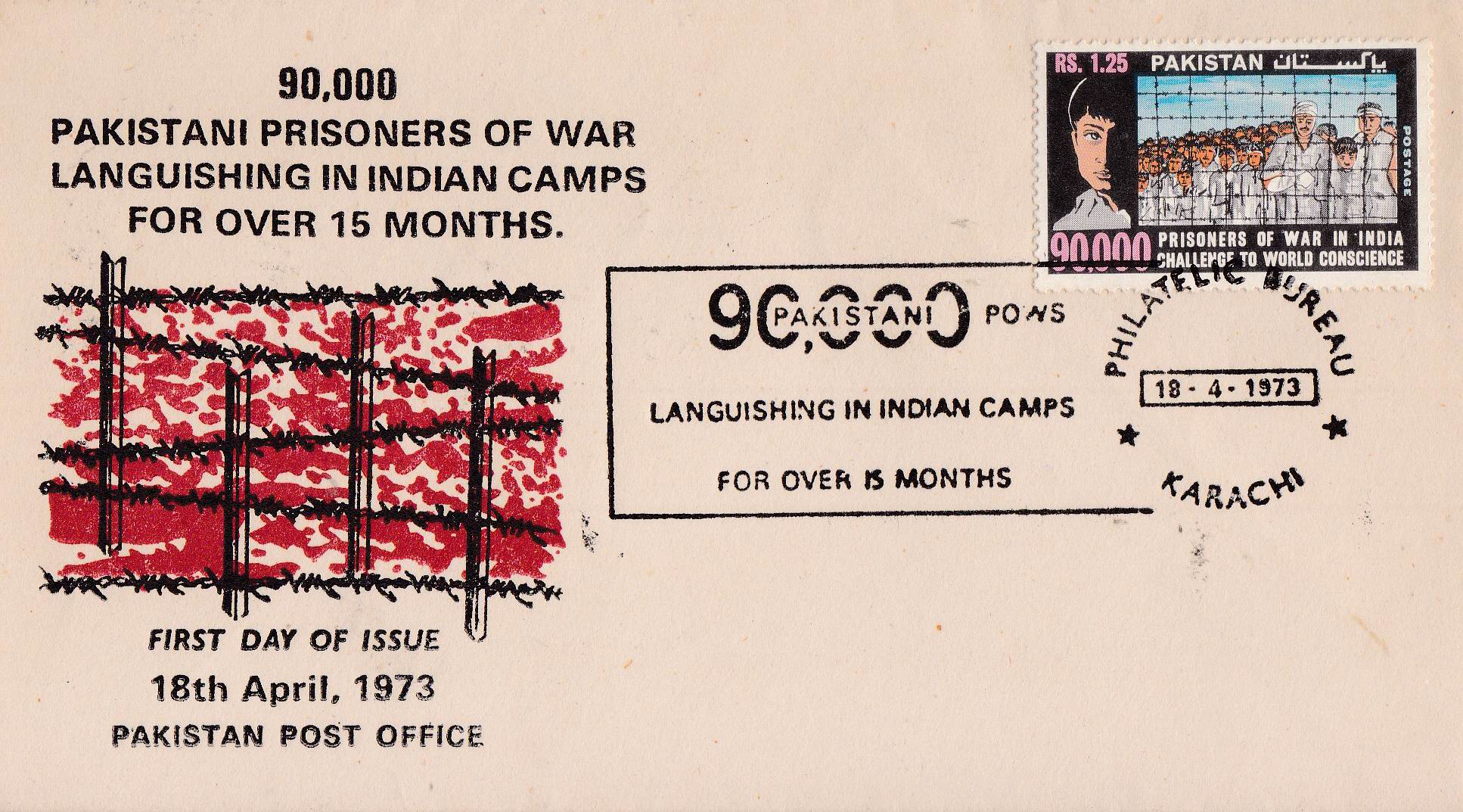 (image for) Pakistan Fdc 1973 Brochure & Stamp 90,000 Prisoners Of War