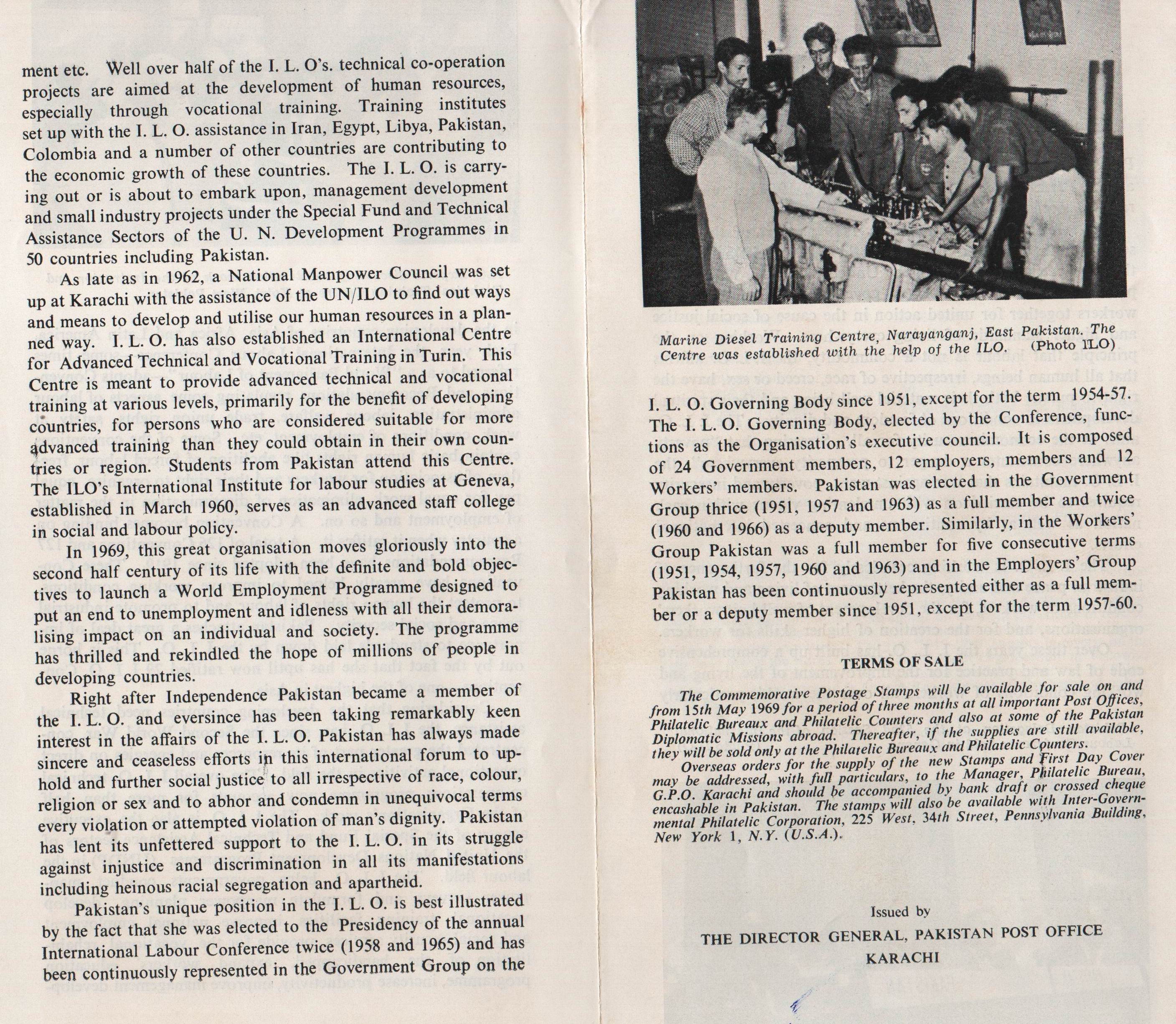 (image for) Pakistan Fdc 1969 Brochure & Stamp International Labour Org