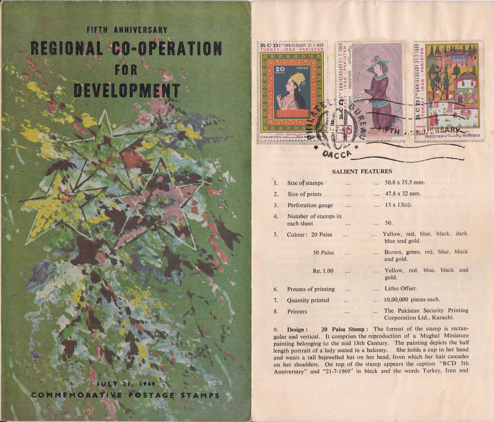 (image for) Pakistan Fdc 1969 Brochure & Stamp RCD Pakistan Turkey