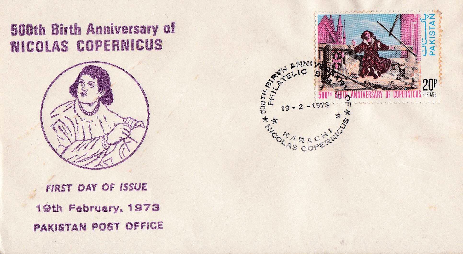 (image for) Pakistan Fdc 1973 Brochure & Stamp Nicholas Copernicus