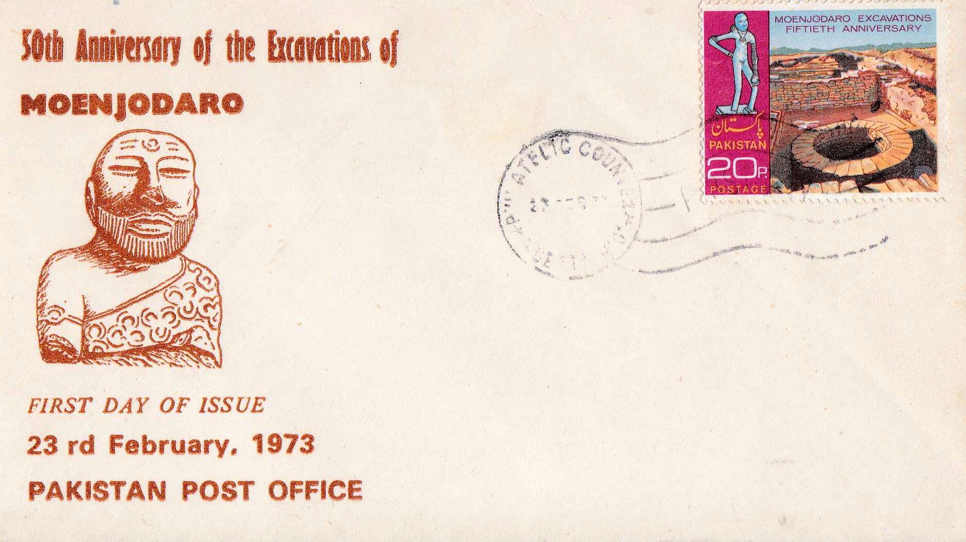 (image for) Pakistan Fdc 1973 Brochure & Stamp Excavation Of Moenjodaro