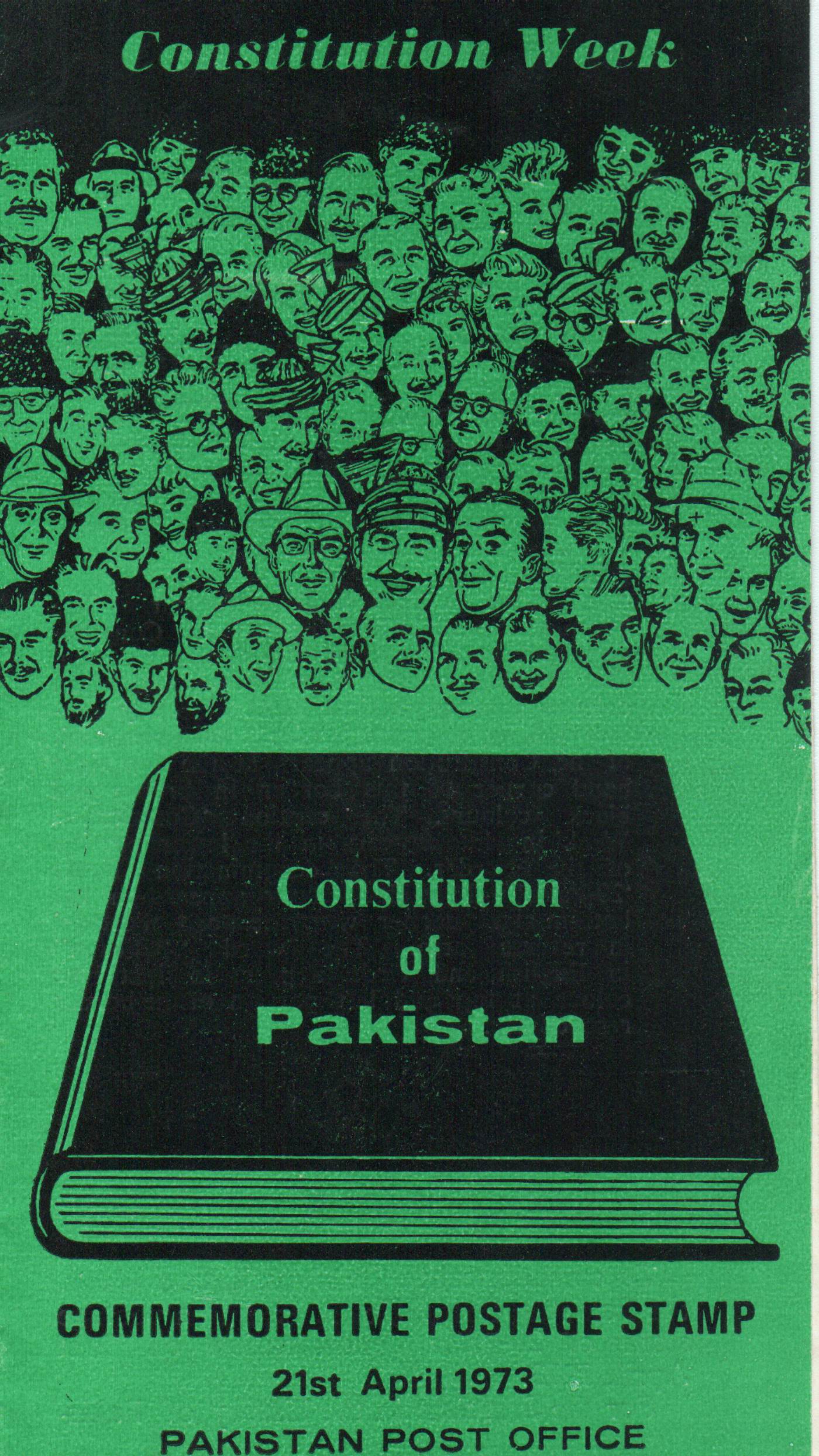 (image for) Pakistan Fdc 1973 Brochure & Stamp Constitution Week