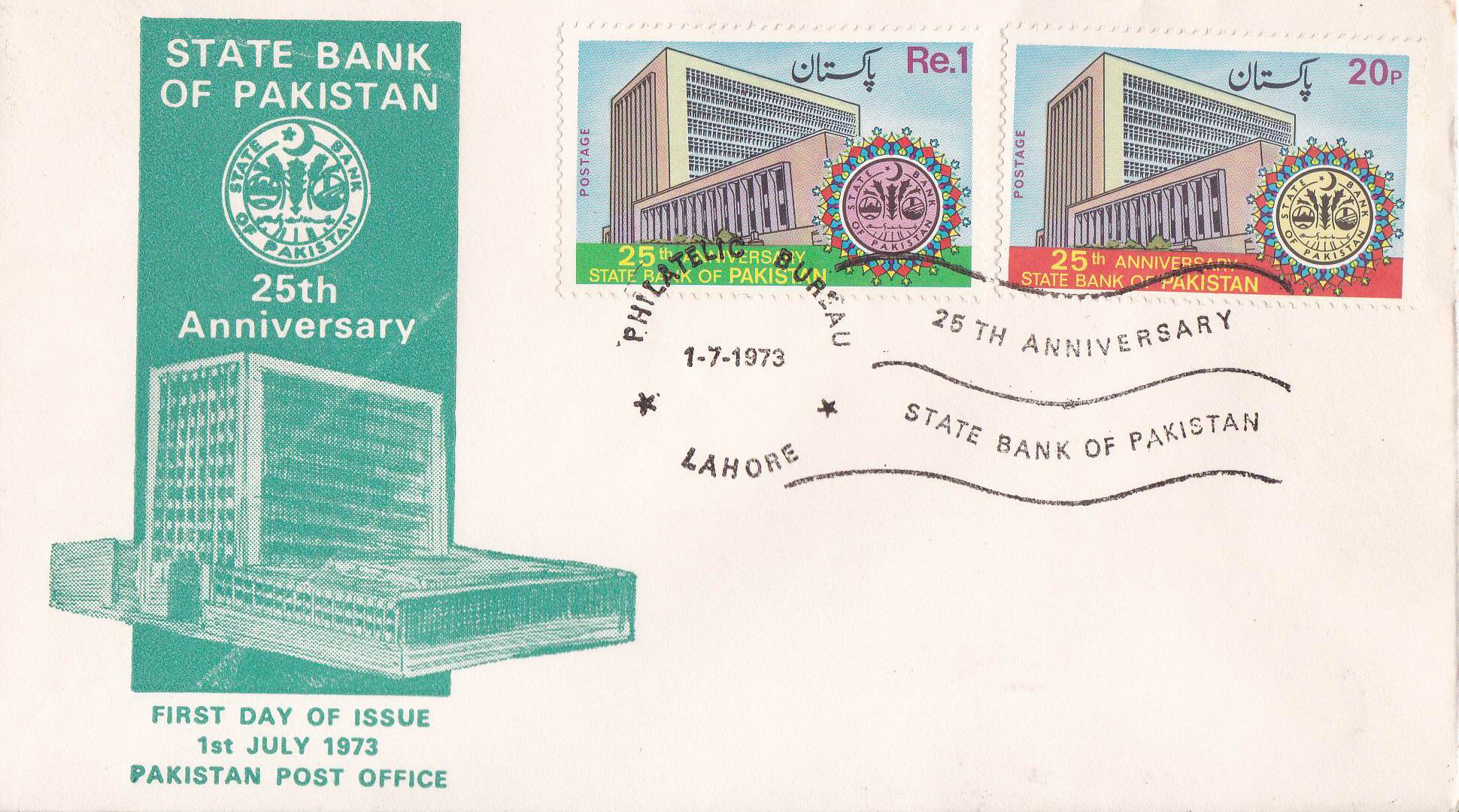 (image for) Pakistan Fdc 1973 Brochure & Stamps State Bank Of Pakistan