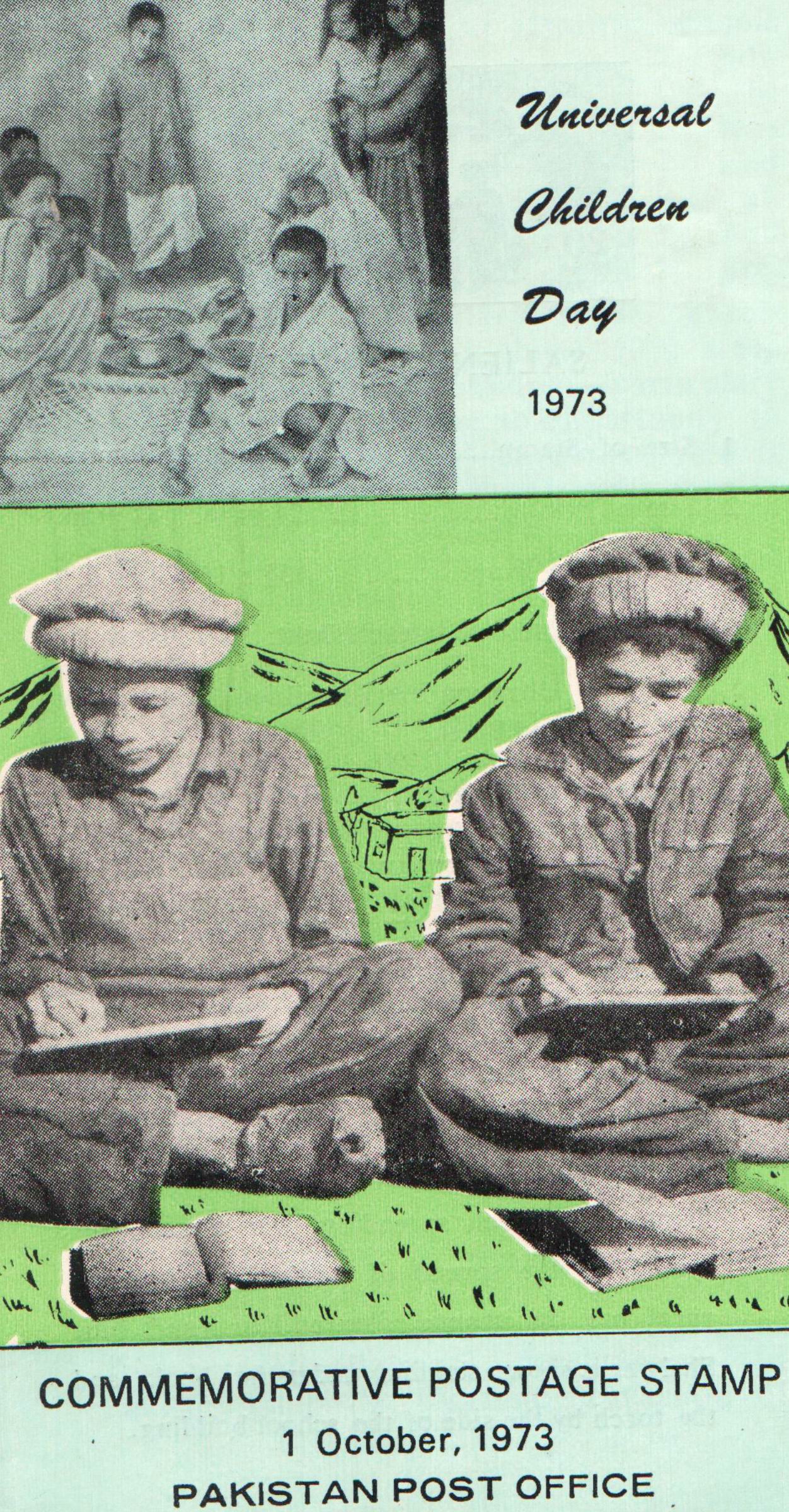 (image for) Pakistan Fdc 1973 Brochure & Stamp Universal Children's Day