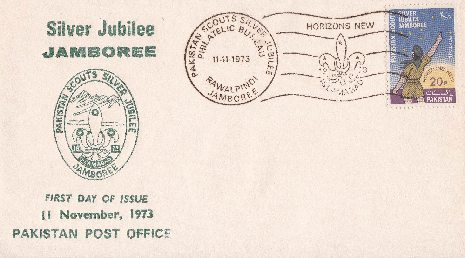 (image for) Pakistan Fdc 1973 Brochure & Stamp National Scout Jamboree