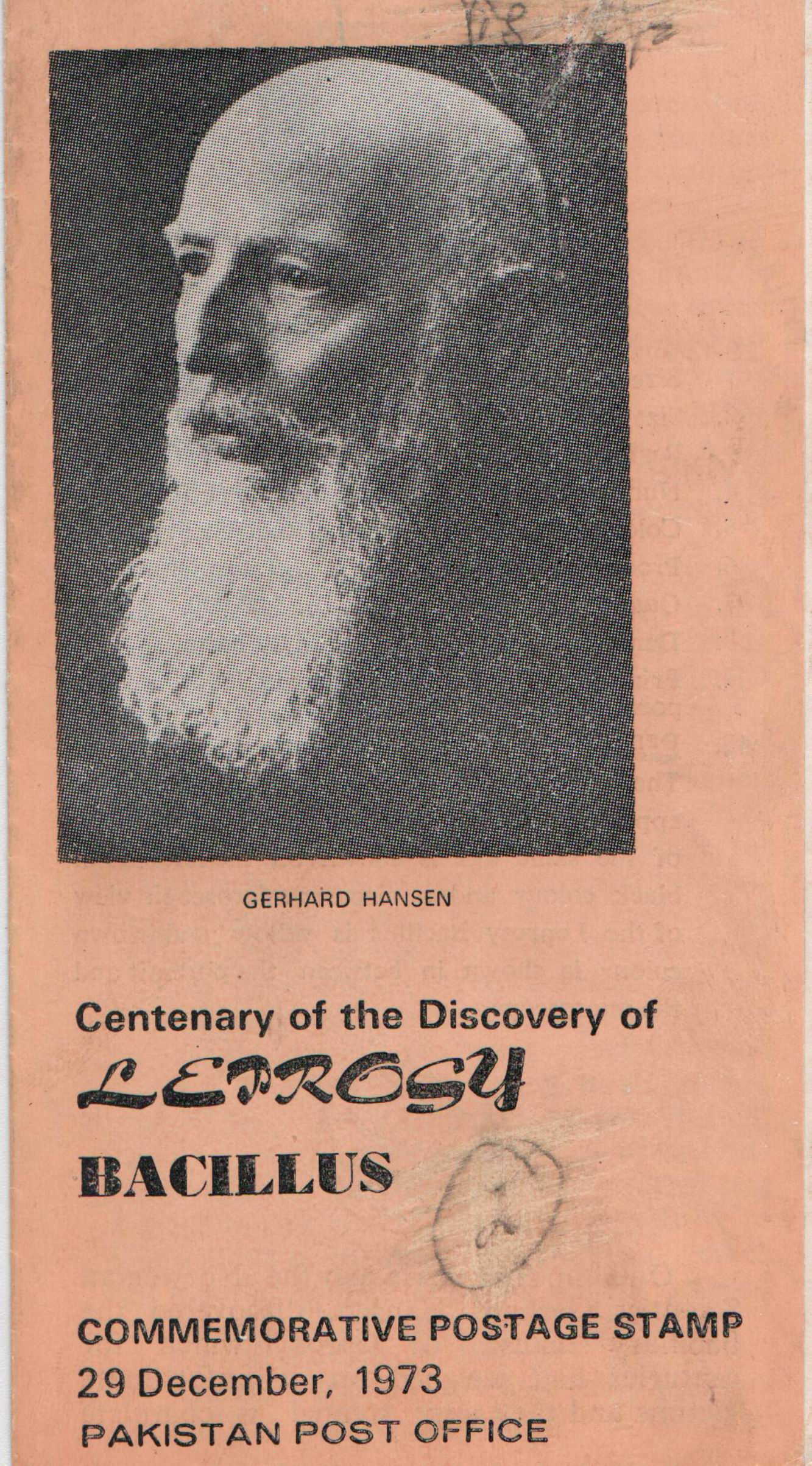 (image for) Pakistan Fdc 1973 Brochure & Stamp Discovery Of Leprosy Bacillus