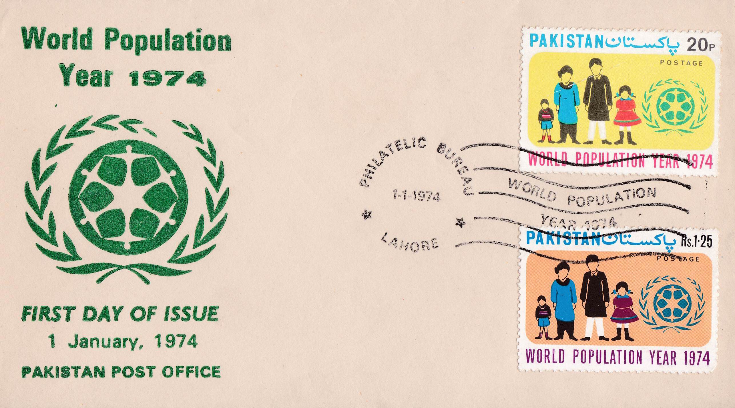 (image for) Pakistan Fdc 1974 World Population Year