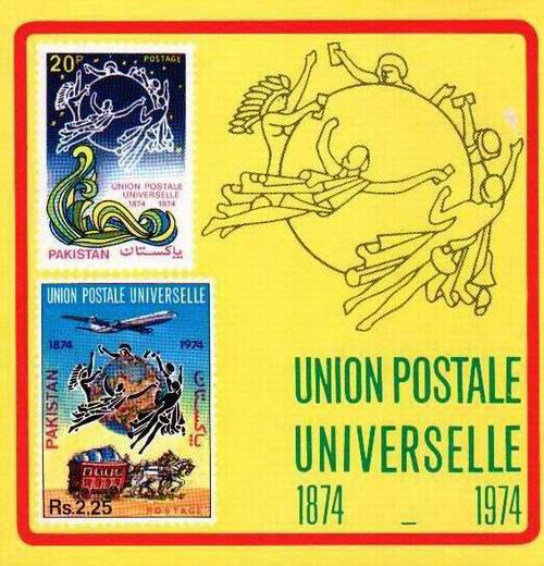 (image for) Pakistan Fdc 1974 Brochure S/Sheet & Stamps Centenary of UPU