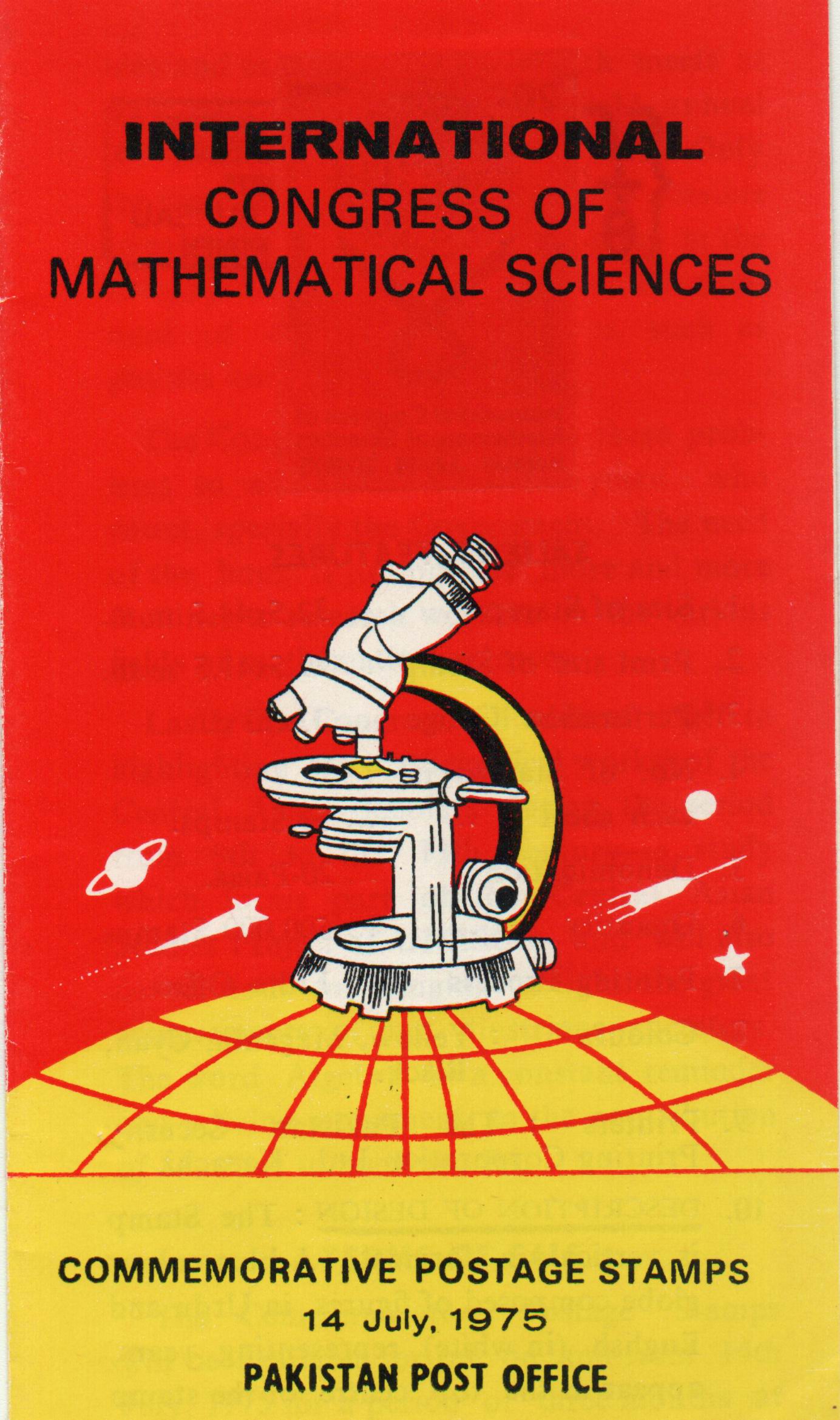 (image for) Pakistan Fdc 1975 Brochure & Stamp Congress Mathemetical