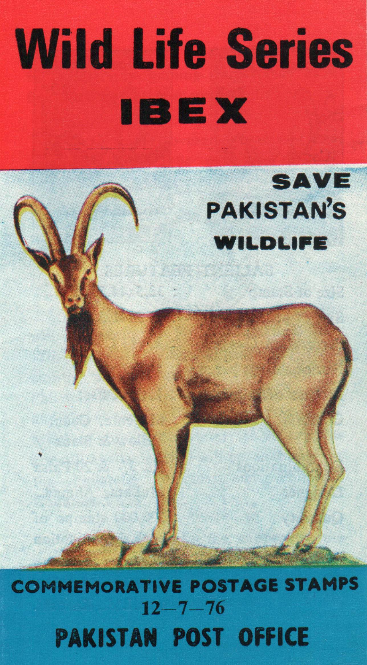 (image for) Pakistan Fdc 1976 Brochure & Stamp Wildlife Series Ibex