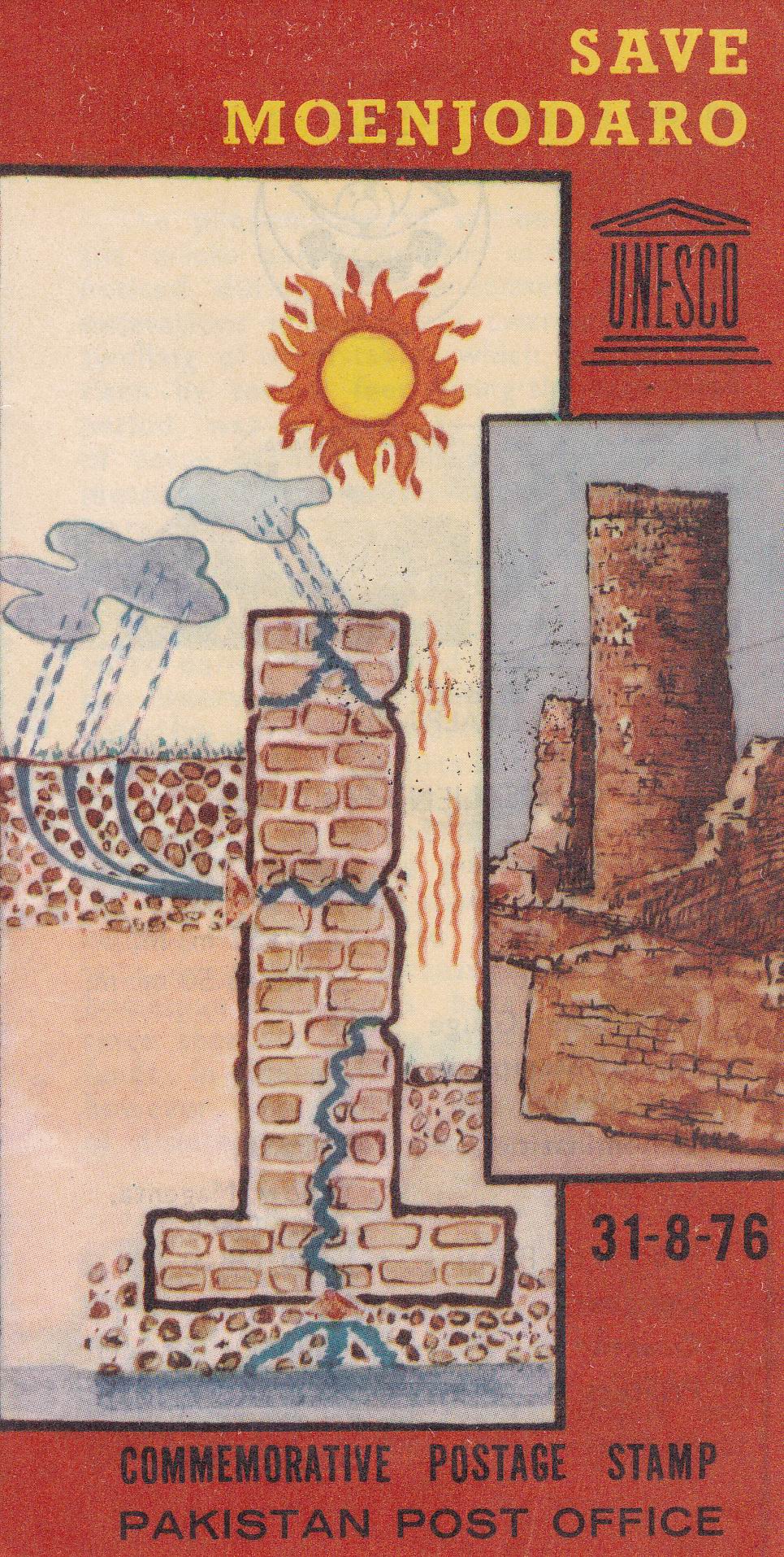 (image for) Pakistan Fdc 1976 Brochure & Stamps Save Moenjodaro Unesco