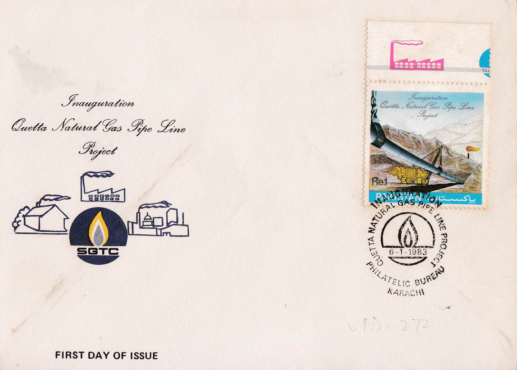 (image for) Pakistan Fdc 1983 Brochure & Stamp Quetta Natural Gas Pipeline