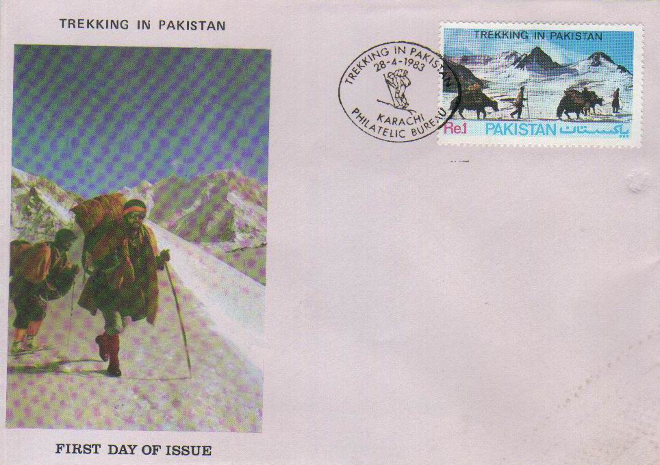 (image for) Pakistan Fdc 1983 Brochure & Stamp 25th Trekking In Pakistan Yak