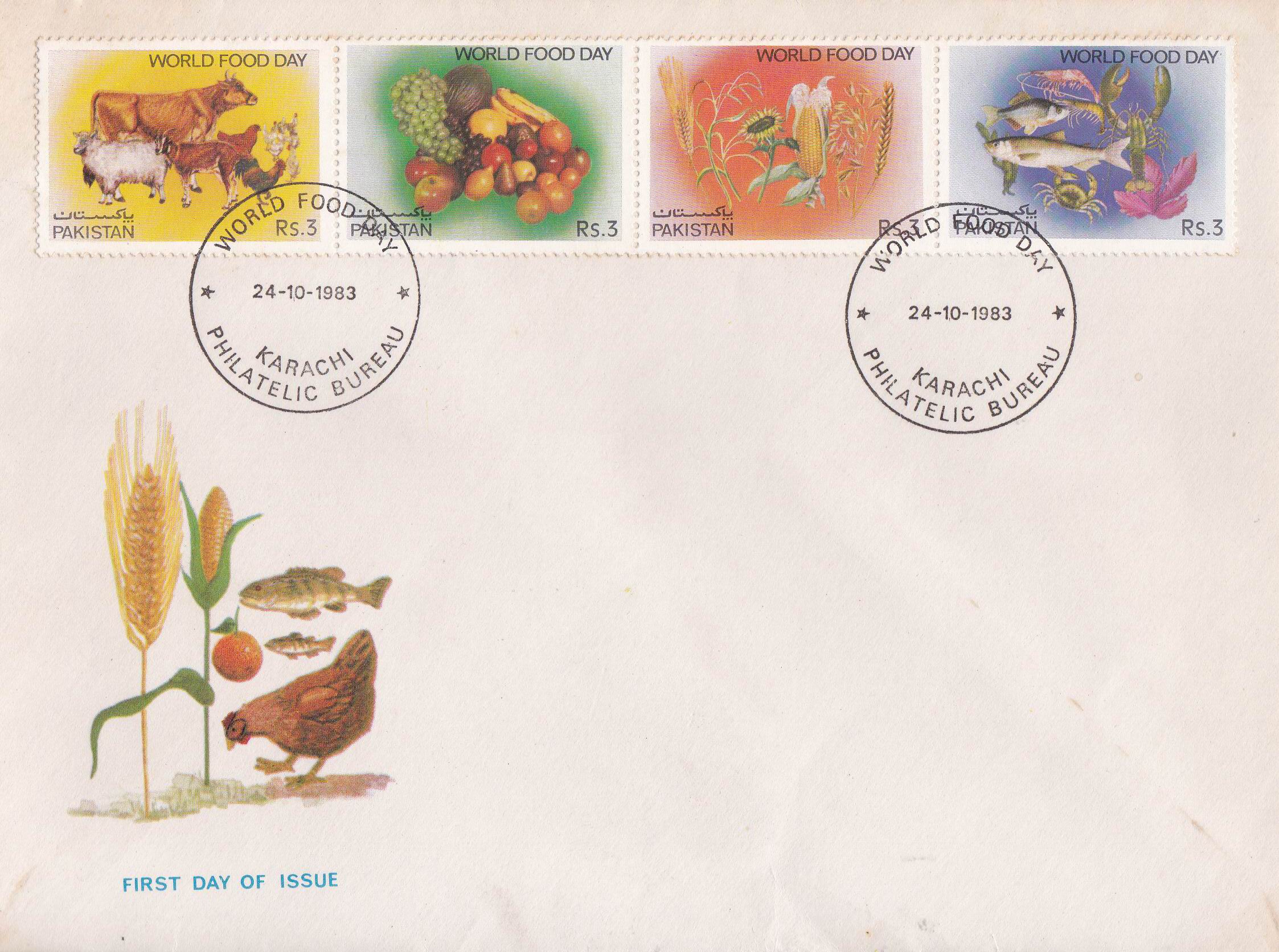 Pakistan Fdc 1983 Brochure & Stamps World Food Day - Click Image to Close