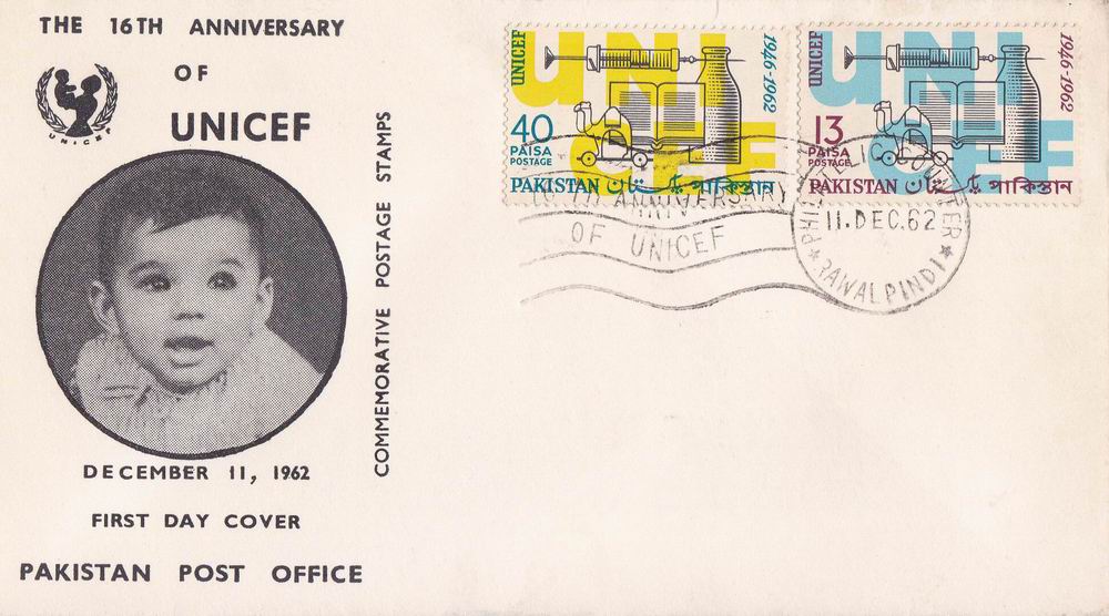 (image for) Pakistan Fdc 1962 Brochure & Stamps Unicef