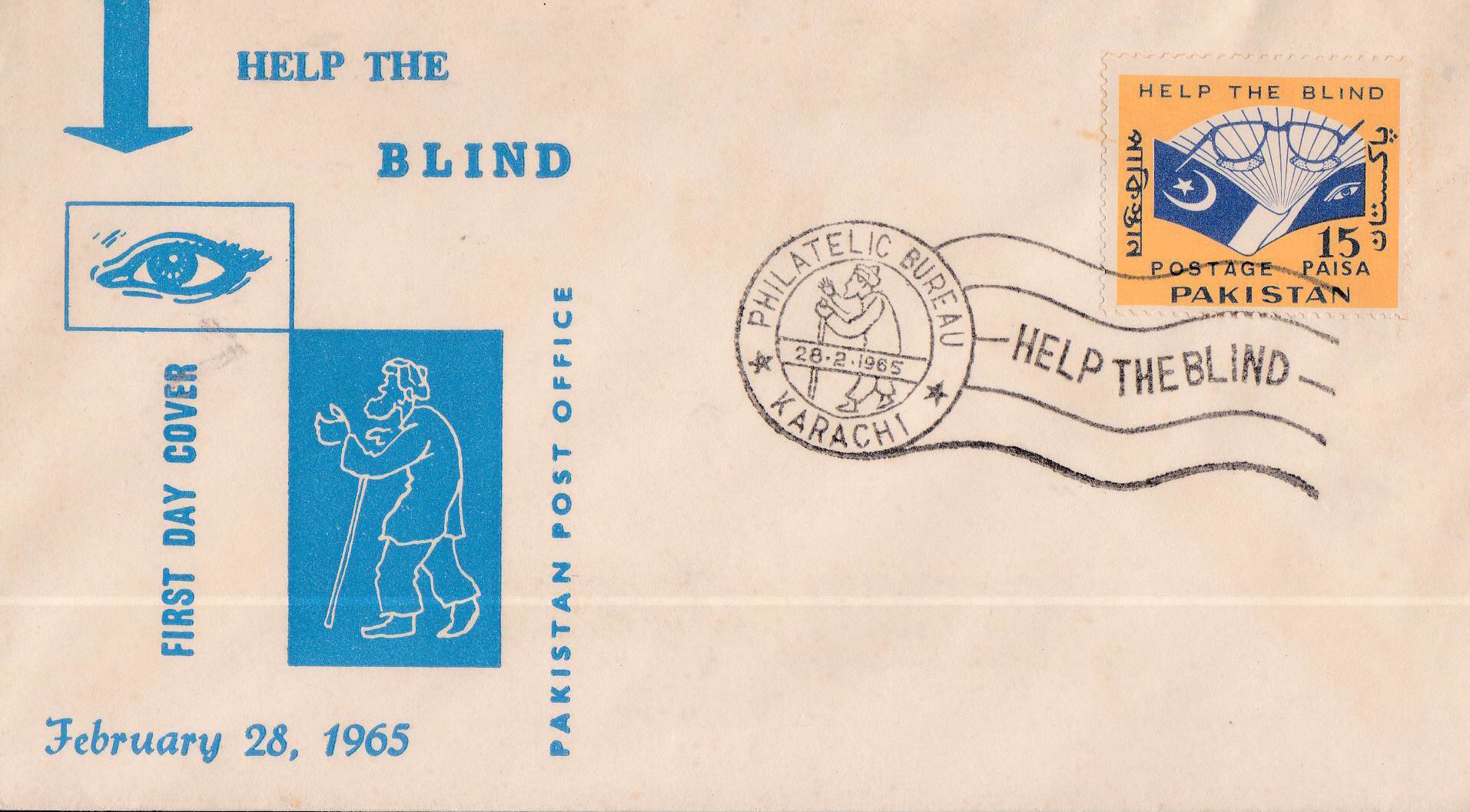 Pakistan Fdc 1965 Brochure & Stamp Help the Blind Dacca - Click Image to Close