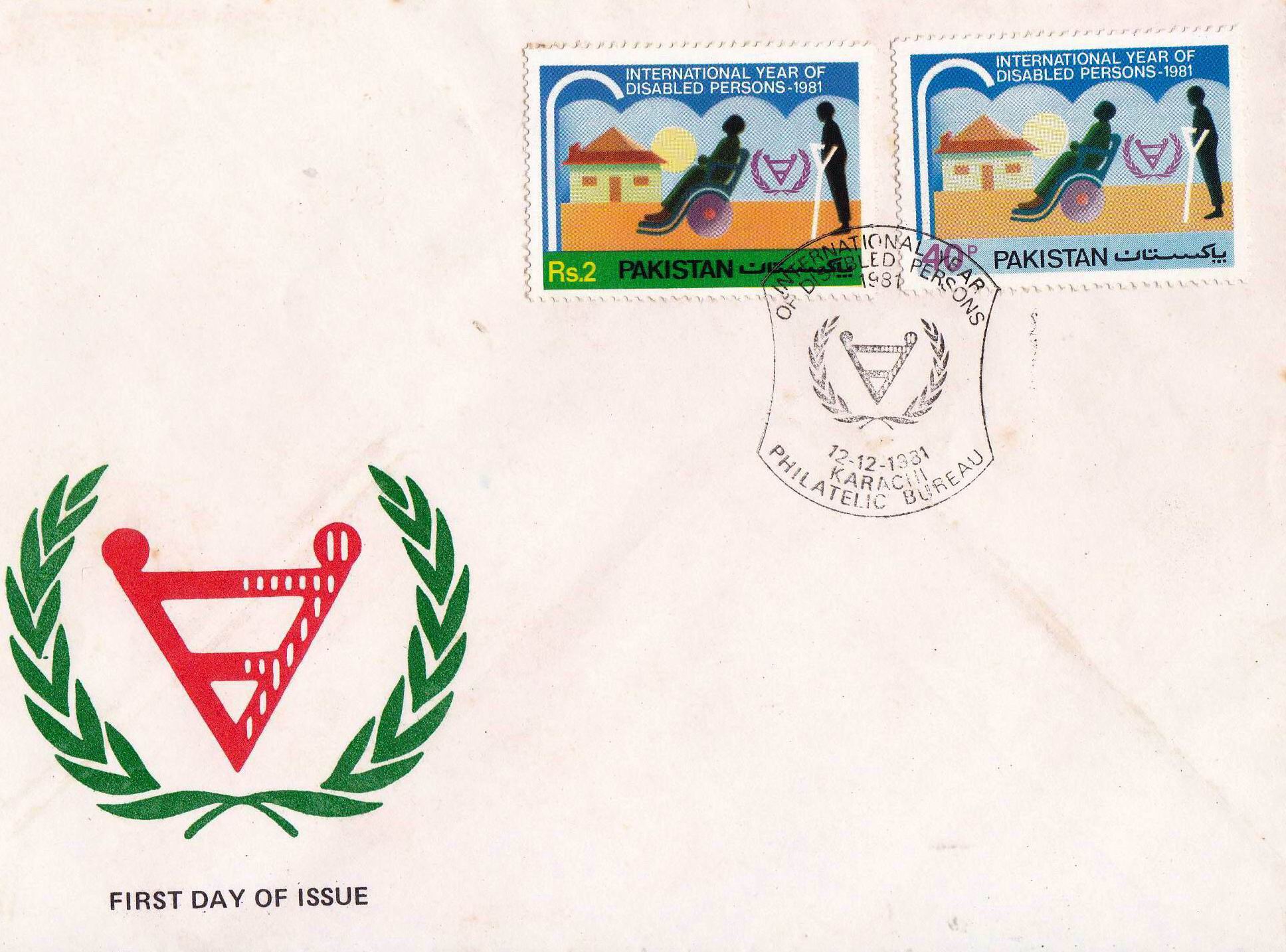 (image for) Pakistan Fdc 1981 Brochure & Stamps Year Of Disabled
