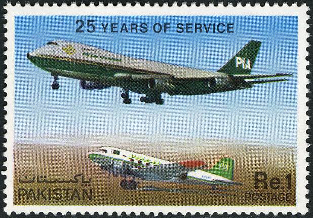 (image for) Pakistan Fdc 1980 Brochure & Stamp 25th Anniversary PIA Boeing