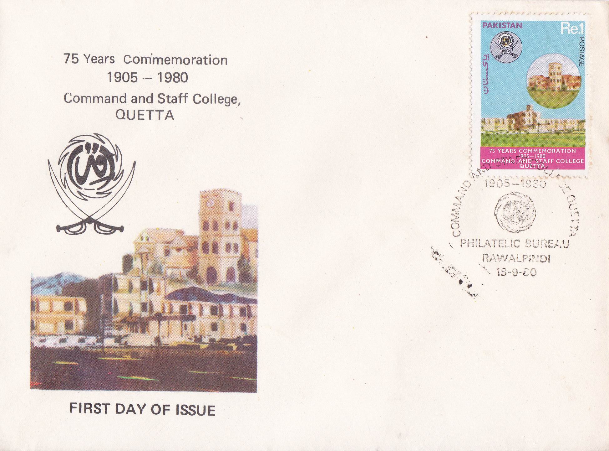 (image for) Pakistan Fdc 1980 Brochure & Stamp Command & Staff College Quett