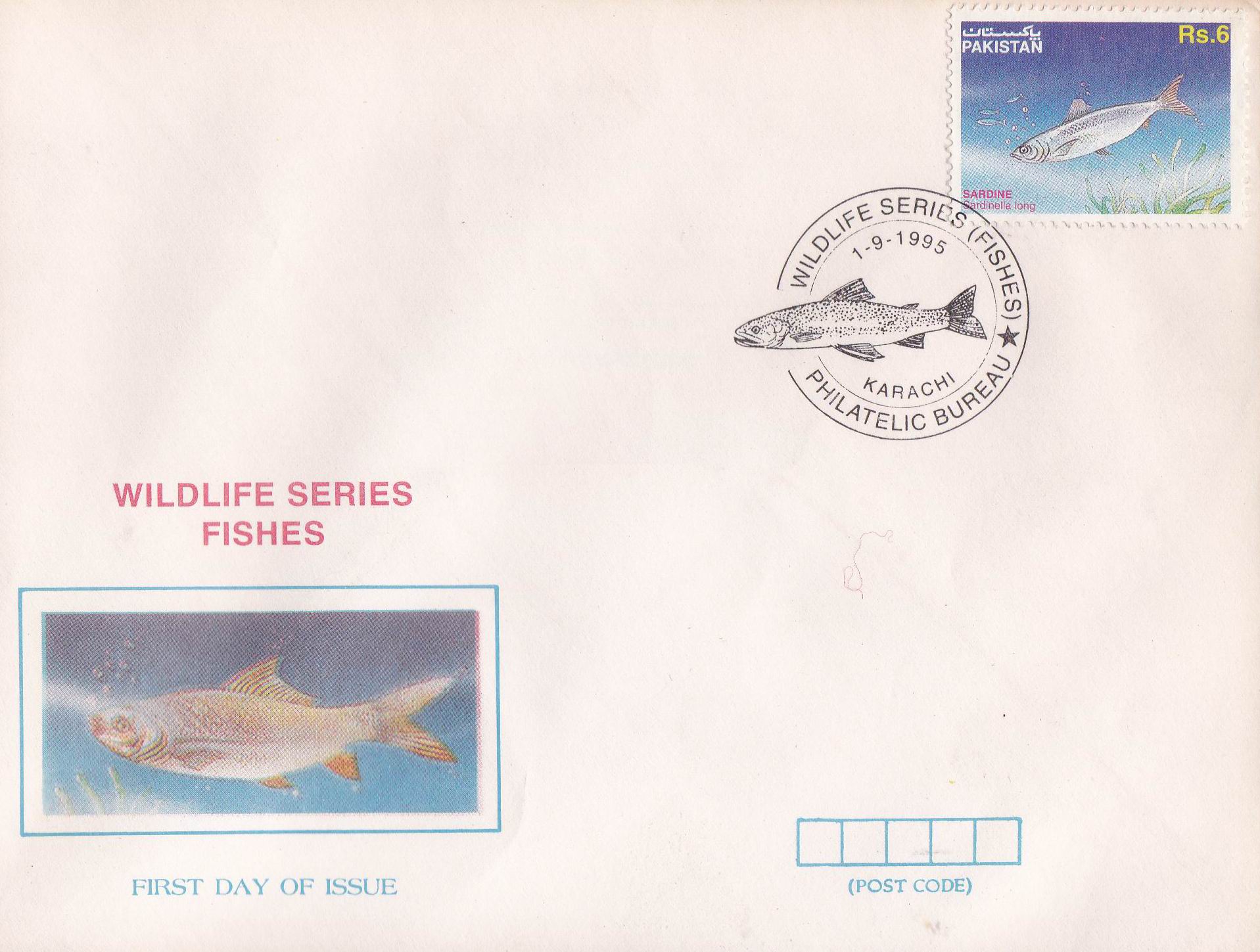 (image for) Pakistan Fdc 1995 Brochure Stamps Wildlife Series Fishes