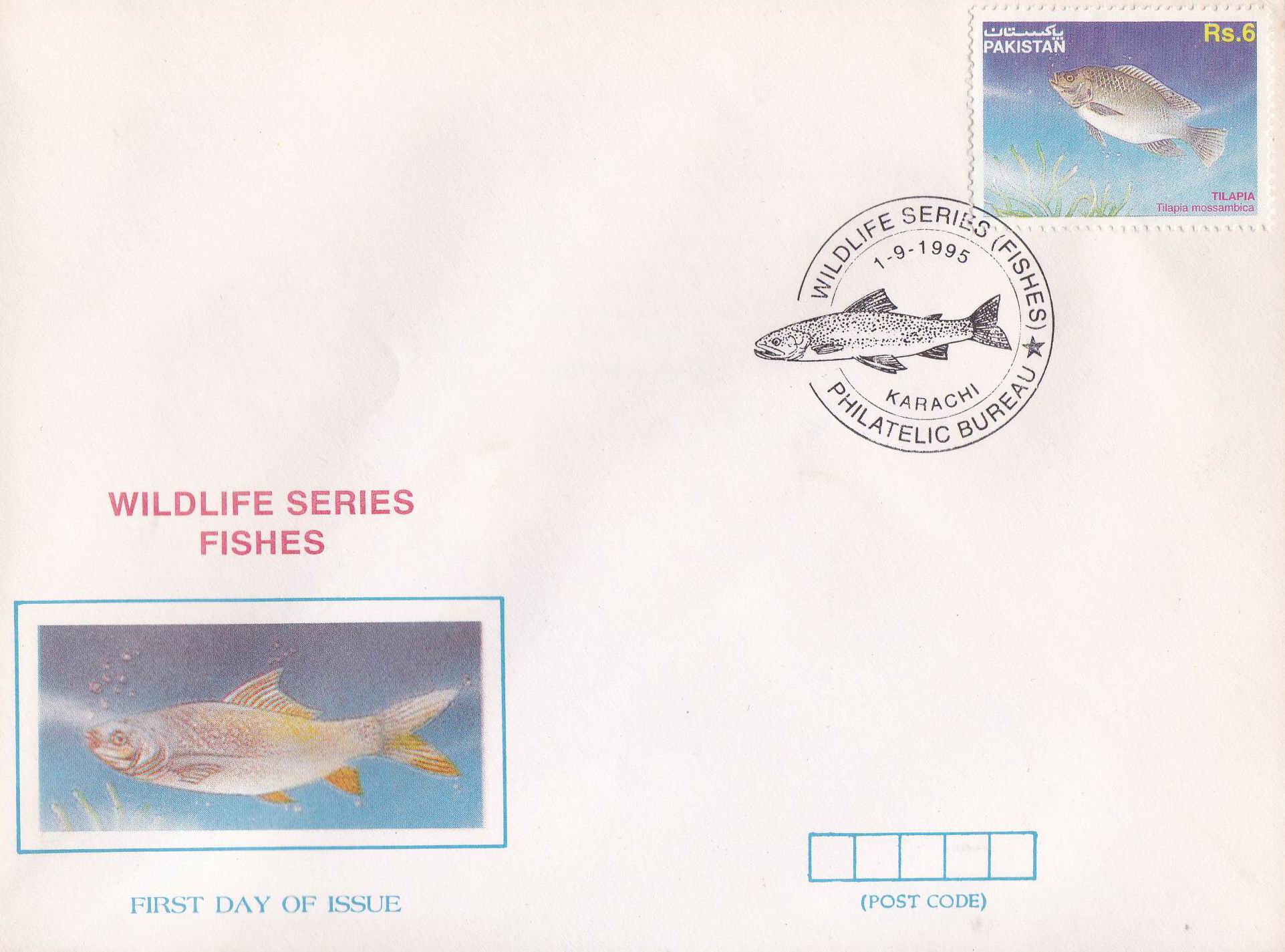 (image for) Pakistan Fdc 1995 Brochure Stamps Wildlife Series Fishes