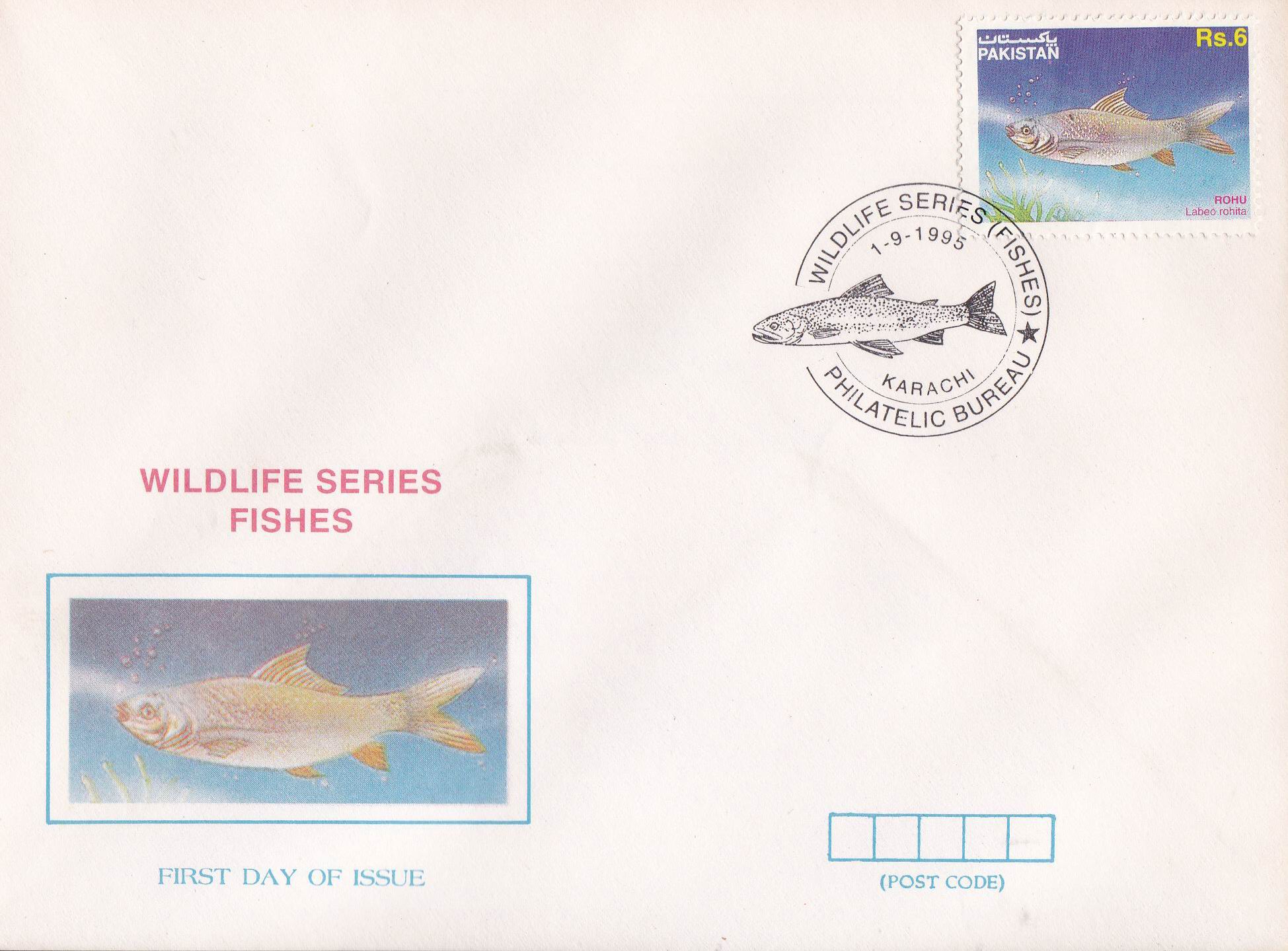 (image for) Pakistan Fdc 1995 Brochure Stamps Wildlife Series Fishes