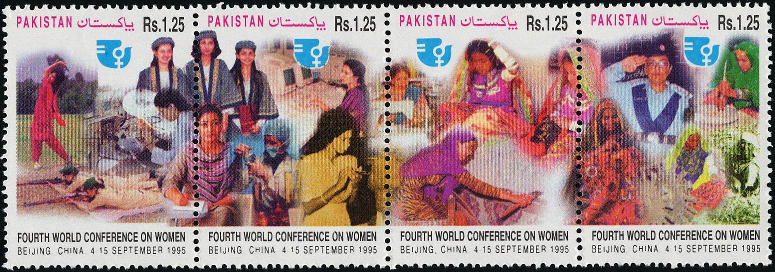 (image for) Pakistan Fdc 1995 Brochure Stamps Women Beijing China Golf