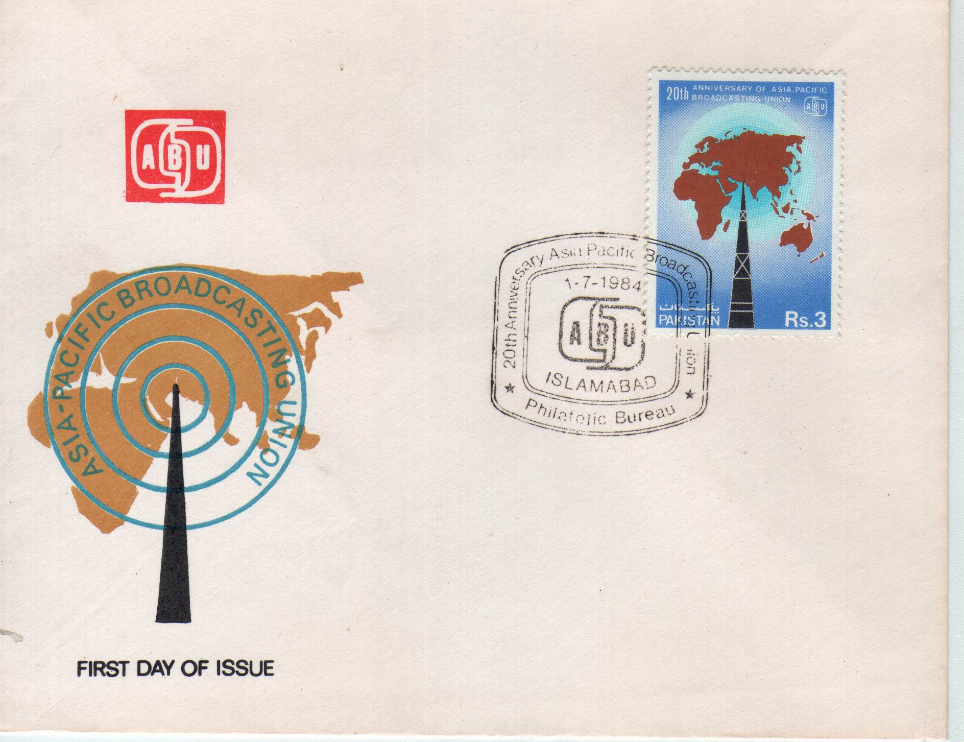 Pakistan Fdc 1984 Brochure & Stamp Asia Pacific Tele Community - Click Image to Close