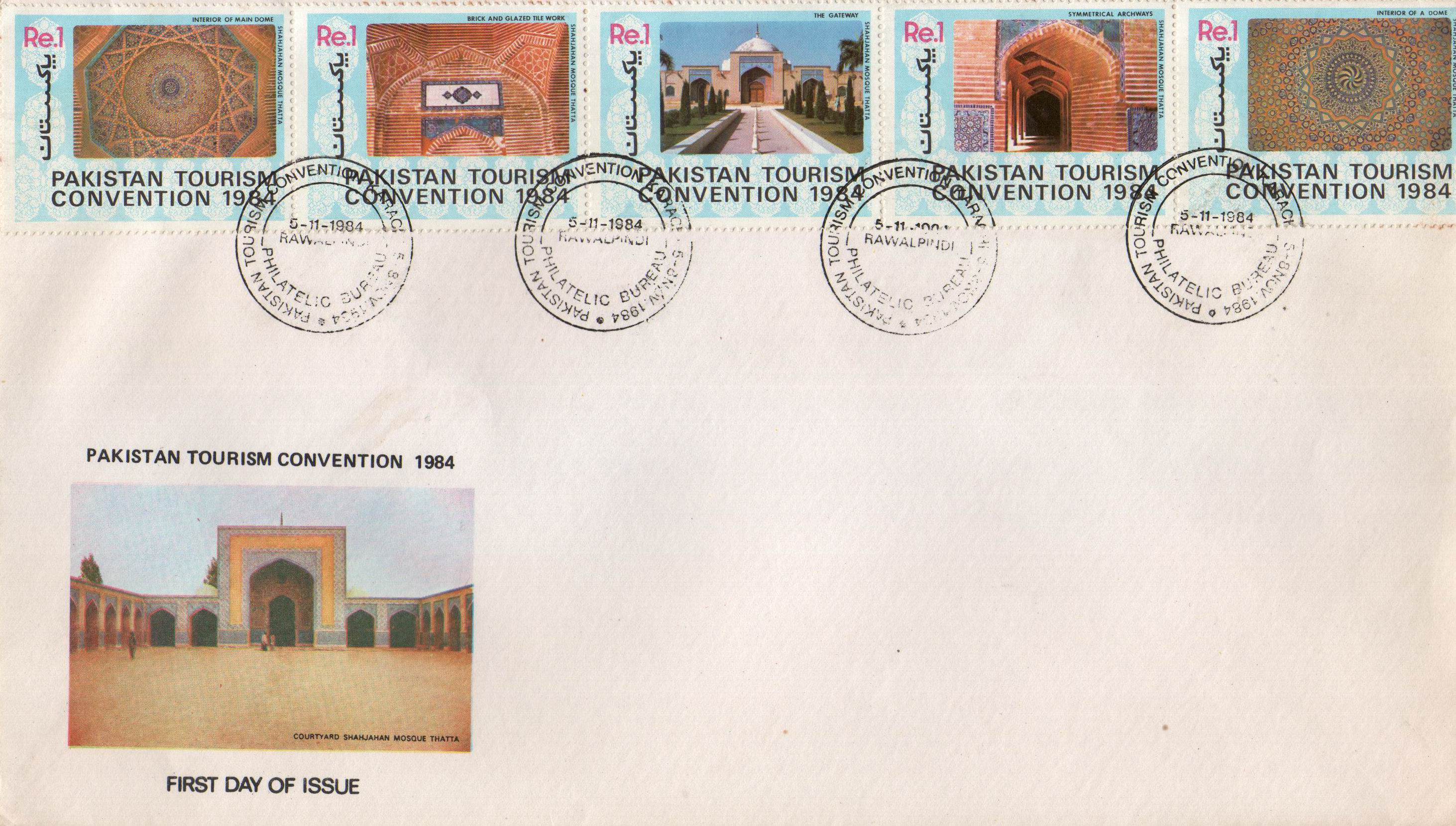 (image for) Pakistan Fdc 1984 Brochure & Stamps Shah Jehan Mosque Thatta