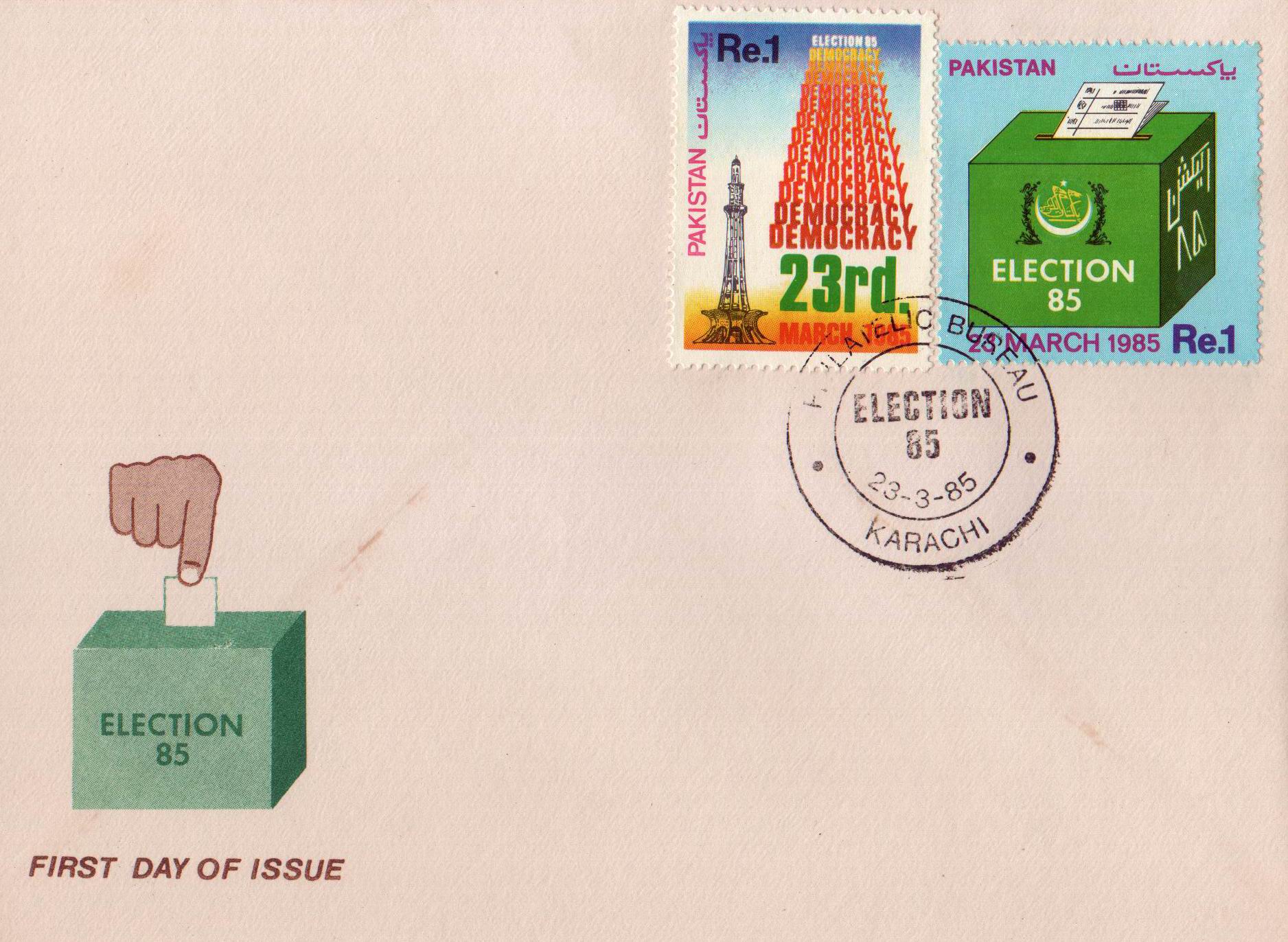 Pakistan Fdc 1985 Brochure & Stamps Election 1985 - Click Image to Close