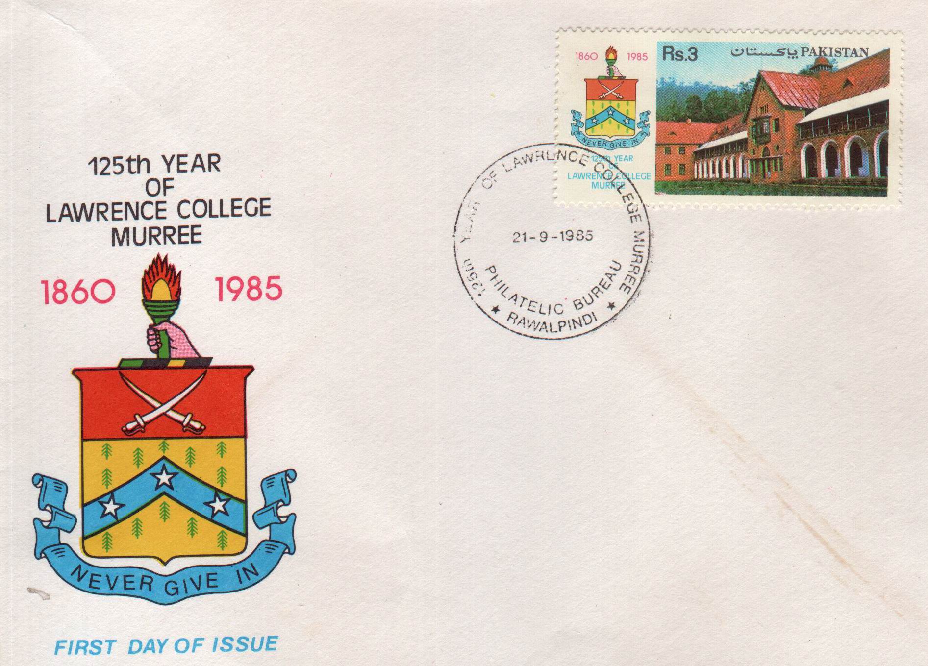 Pakistan Fdc 1985 Brochure & Stamp Lawrence College Murree - Click Image to Close