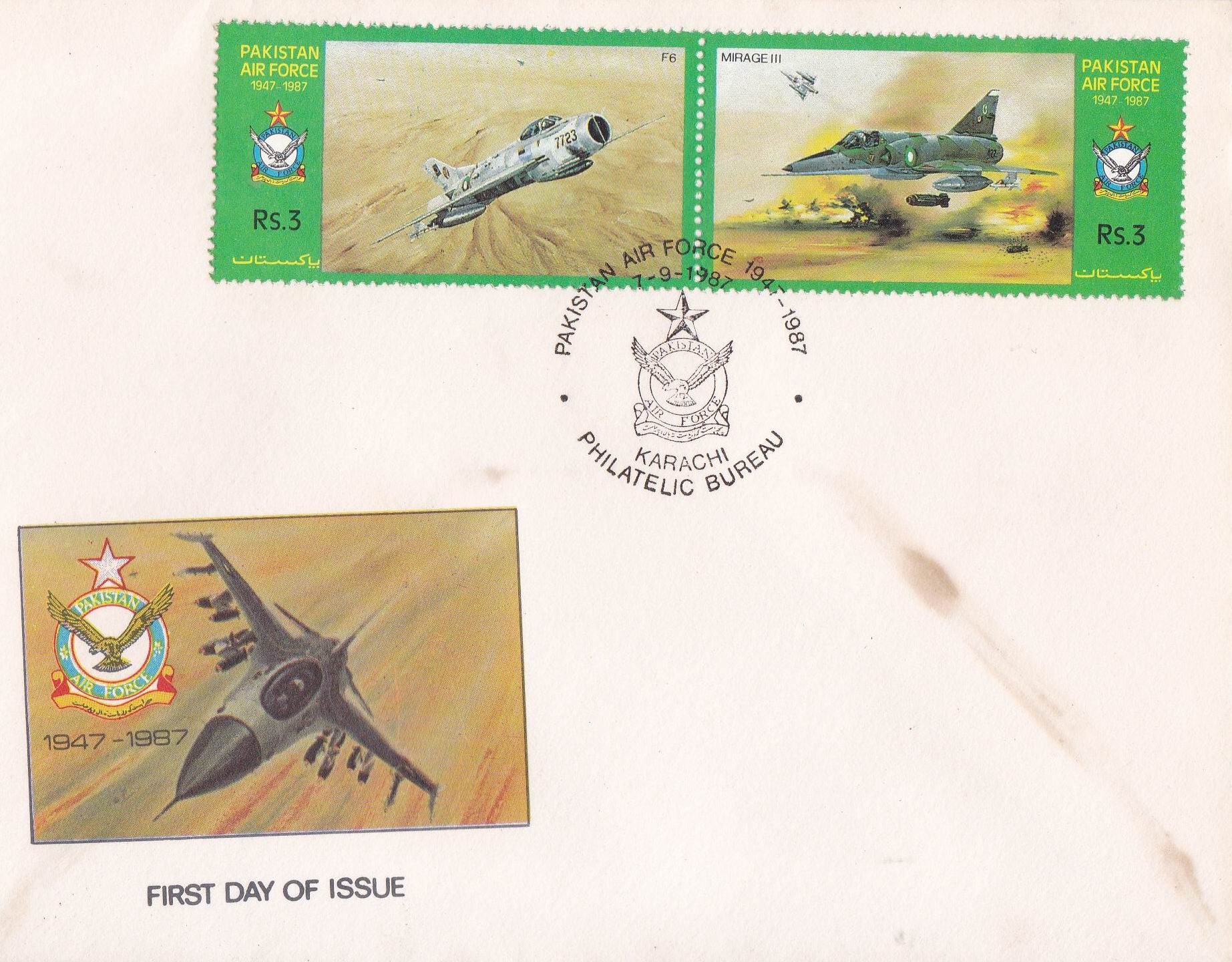 (image for) Pakistan Fdc 1987 Brochure & Stamps Pakistan Air Force F-16