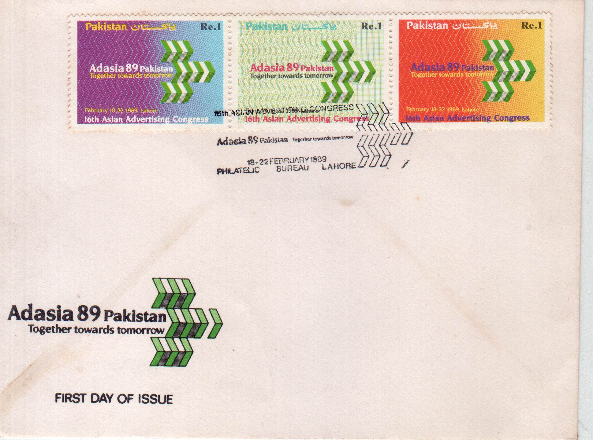 (image for) Pakistan Fdc 1989 Brochure & Stamps Adasia 89