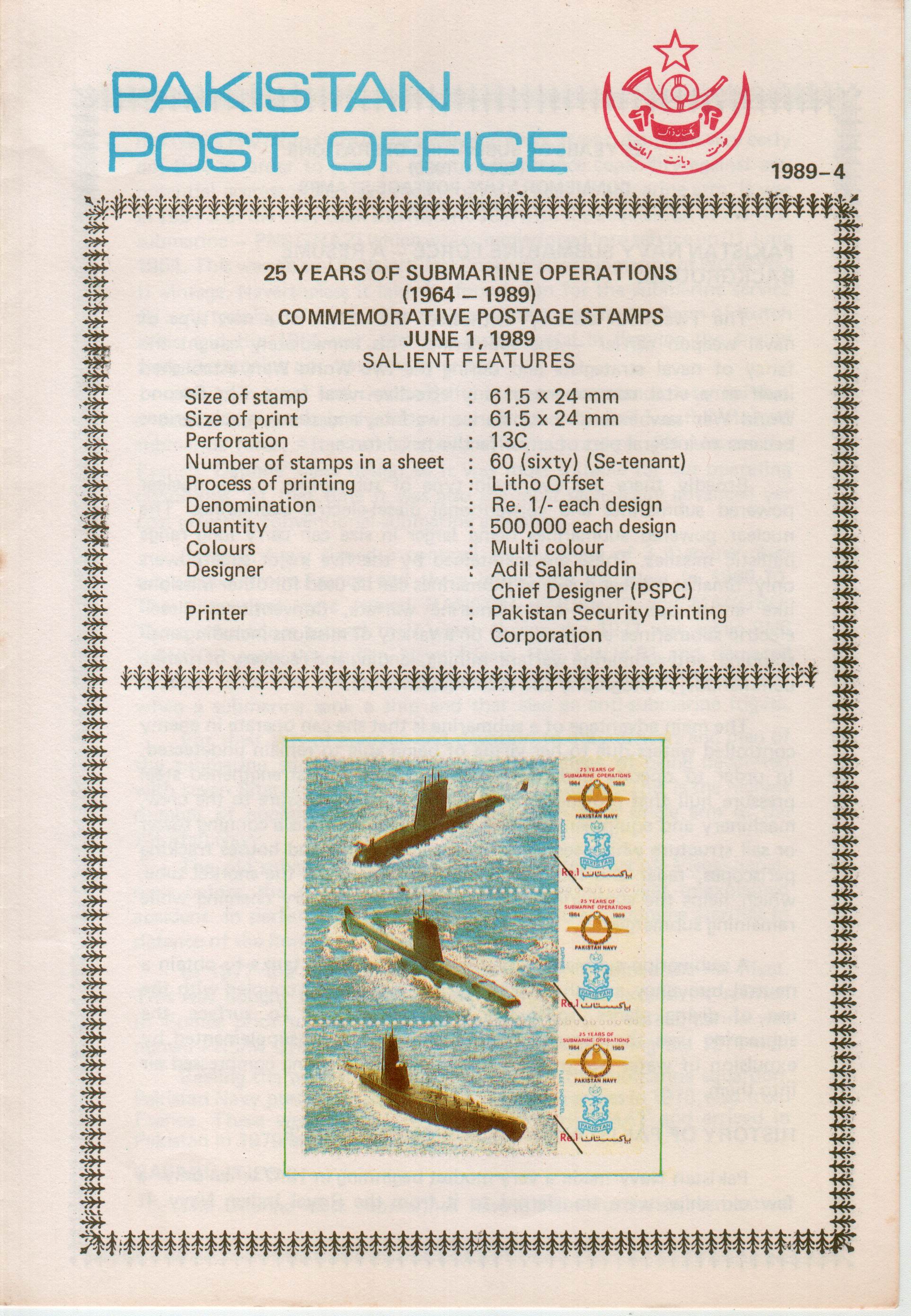 (image for) Pakistan Fdc 1980 Brochure & Stamps Submarine Contruction