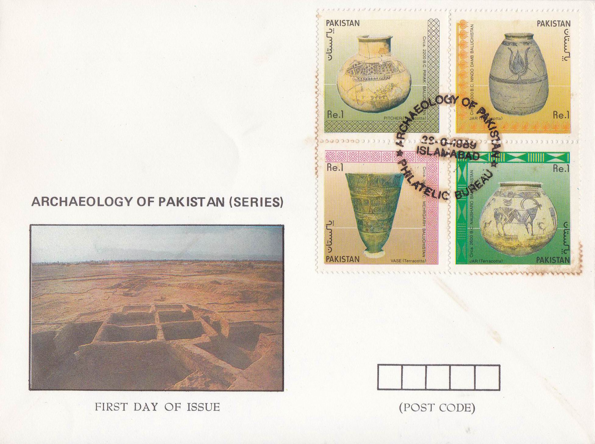 (image for) Pakistan Fdc 1989 Brochure & Stamps Archaelogical Heritage