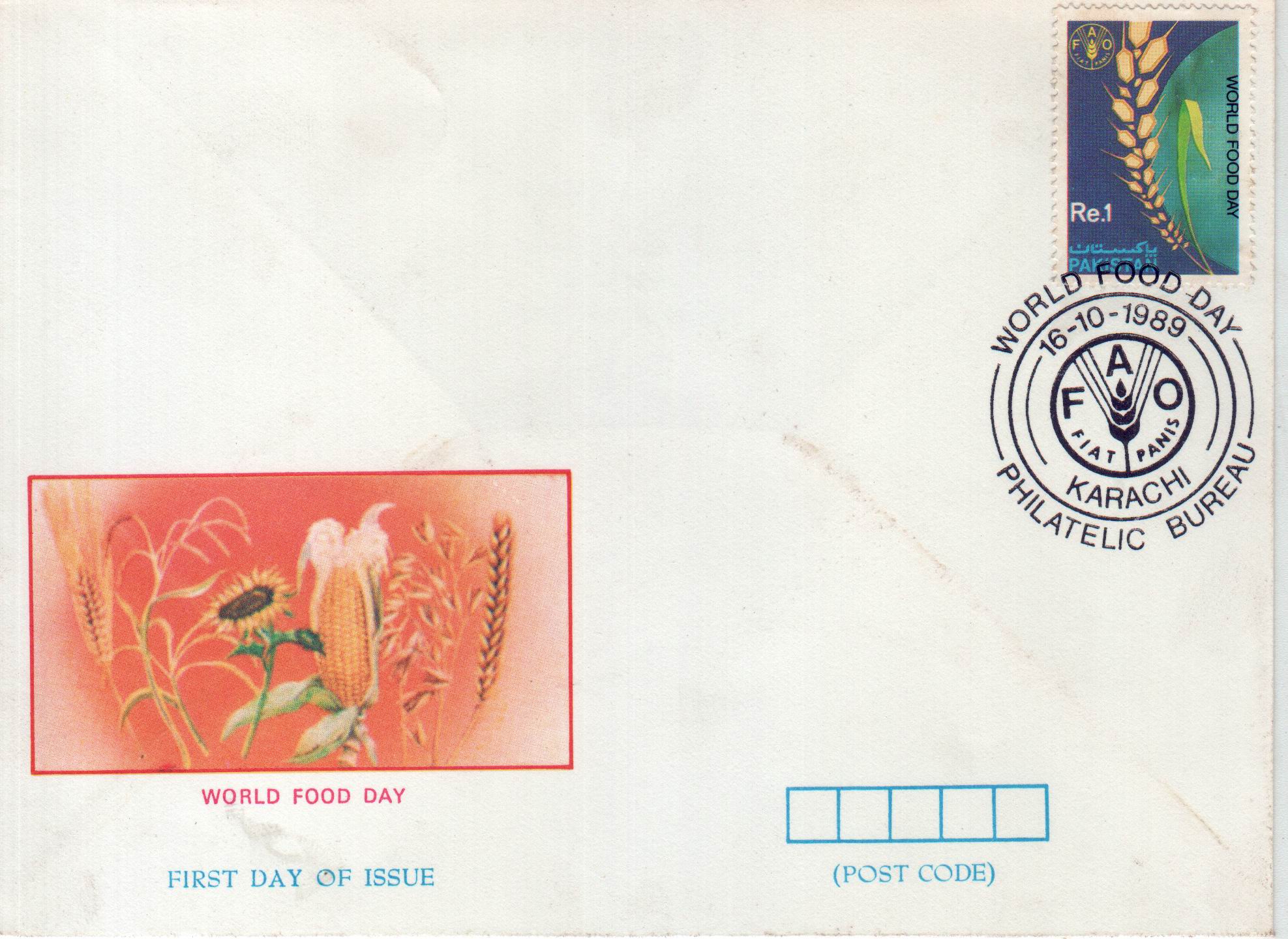 (image for) Pakistan Fdc 1989 Brochure & Stamp World Food Day FAO
