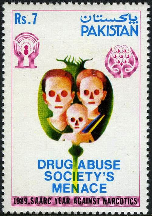 (image for) Pakistan Fdc 1989 Brochure & Stamp Drug Abuse Society Menace