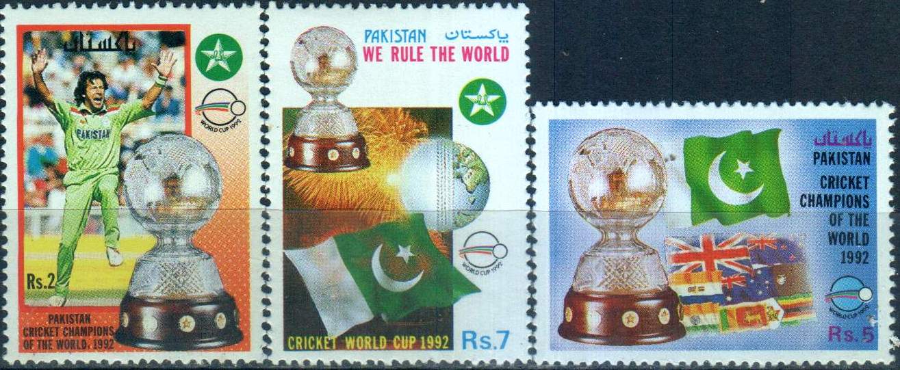 Pakistan Fdc 1992 Brochure & Stamps World Cricket Cup Imran Khan - Click Image to Close