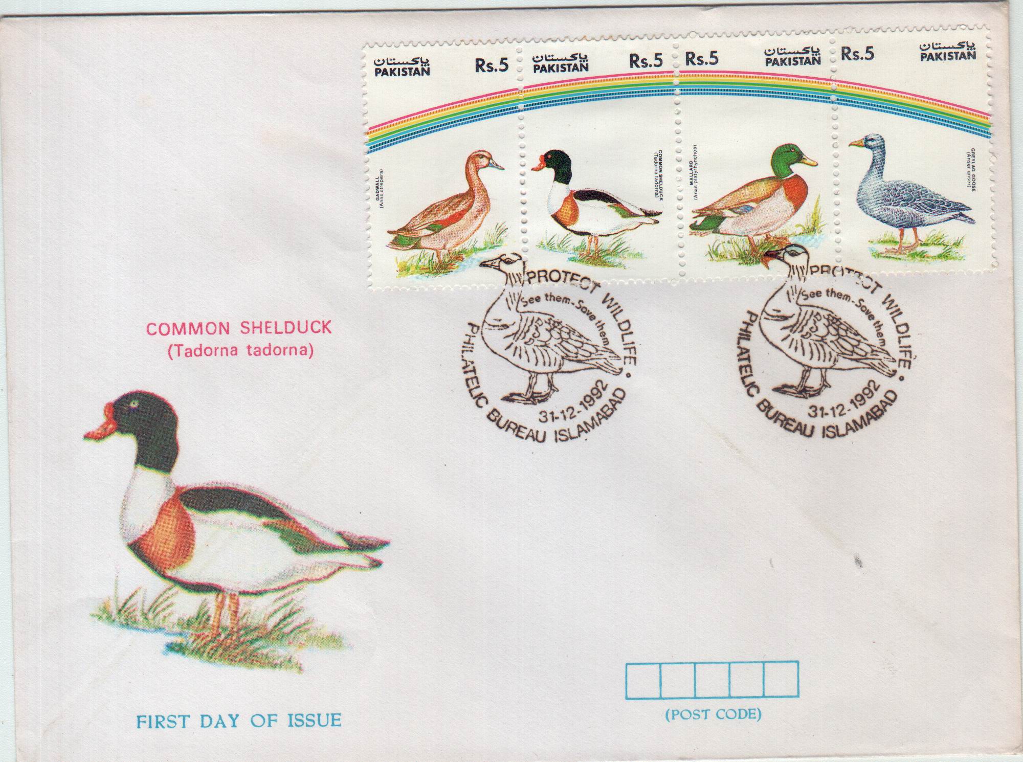 (image for) Pakistan Fdc 1992 Brochure Stamps Wildlife Series Ducks