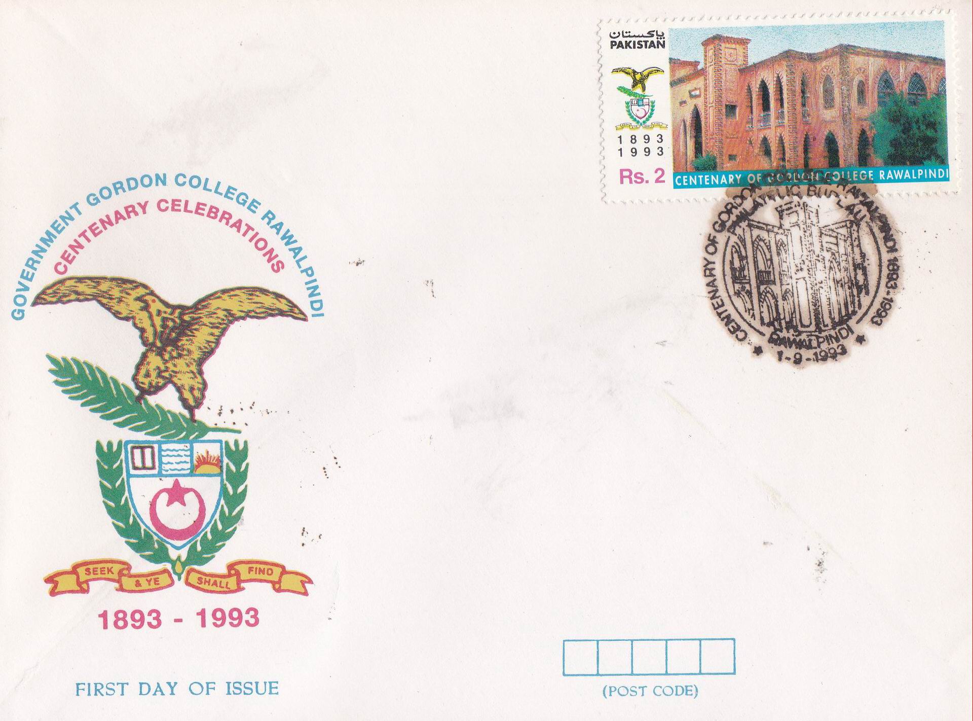 (image for) Pakistan Fdc 1993 Brochure Stamp Government Gordon College