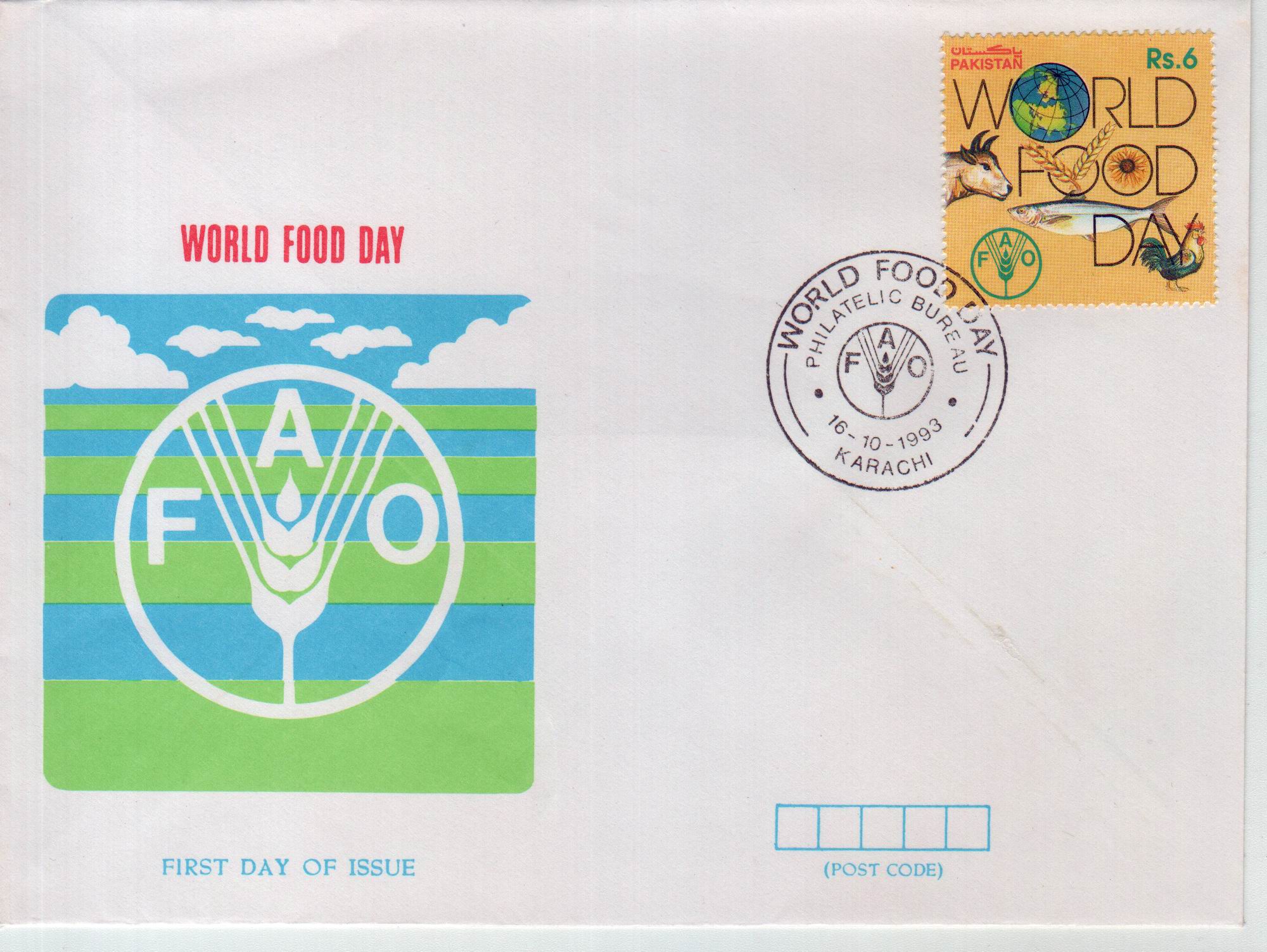 (image for) Pakistan Fdc 1993 Brochure Stamp World Food Day FAO