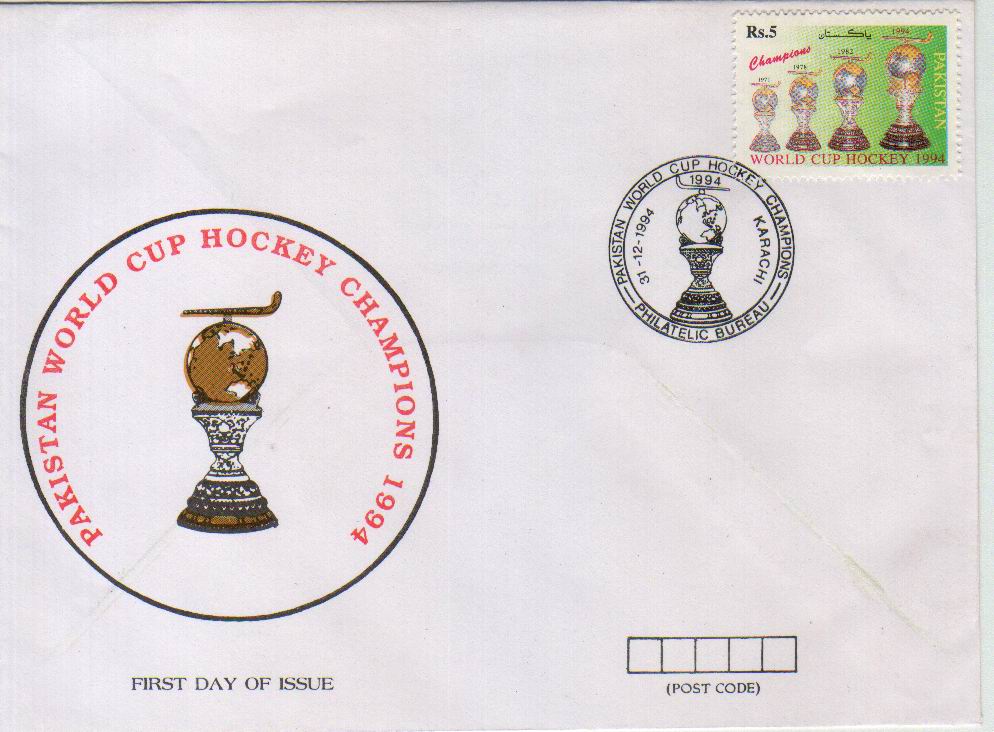 (image for) Pakistan Fdc 1994 Brochure Stamp World Cup Hockey Champions