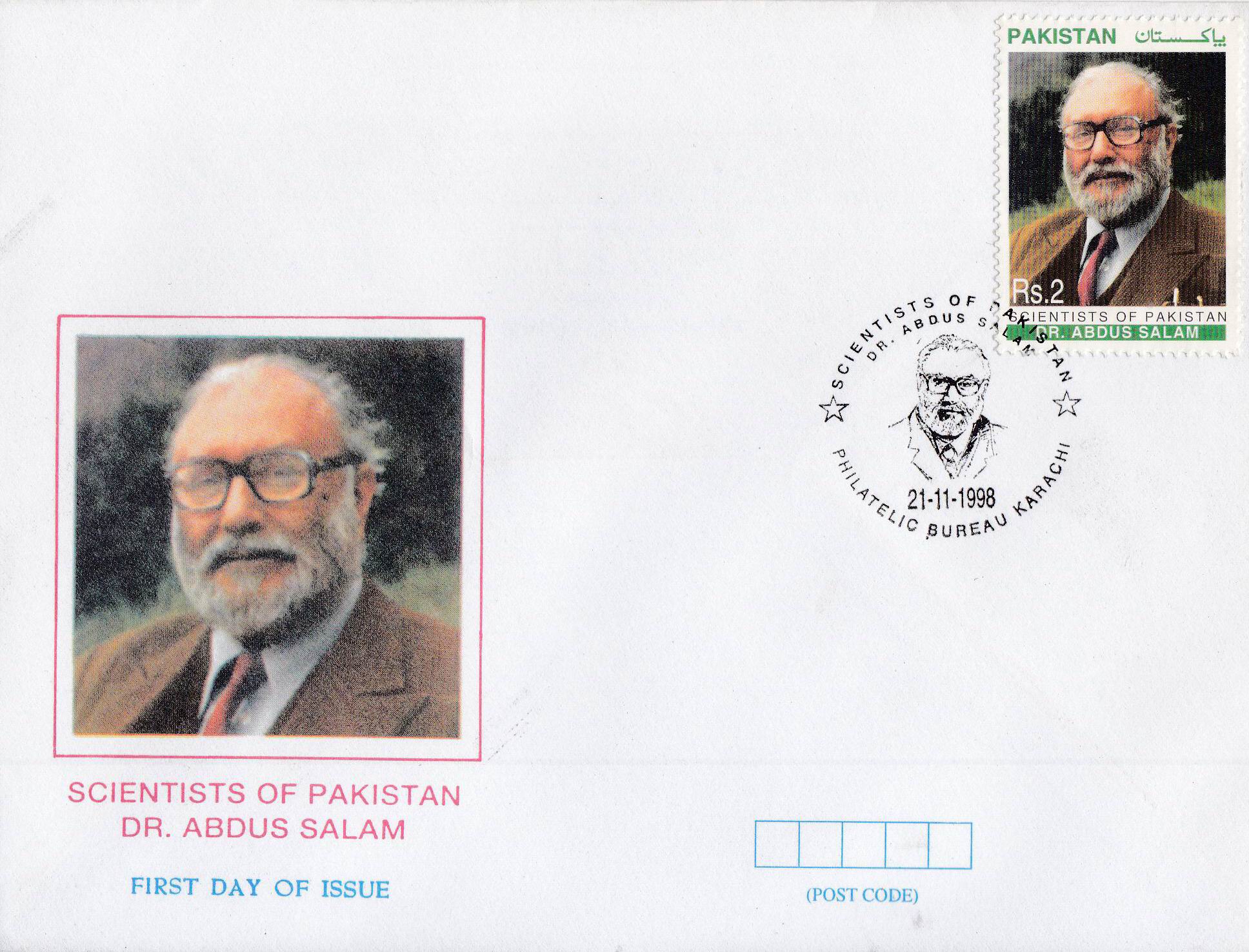 Pakistan Fdc 1998 Brochure & Stamp Dr. Abdus Salam Nobel Prize - Click Image to Close