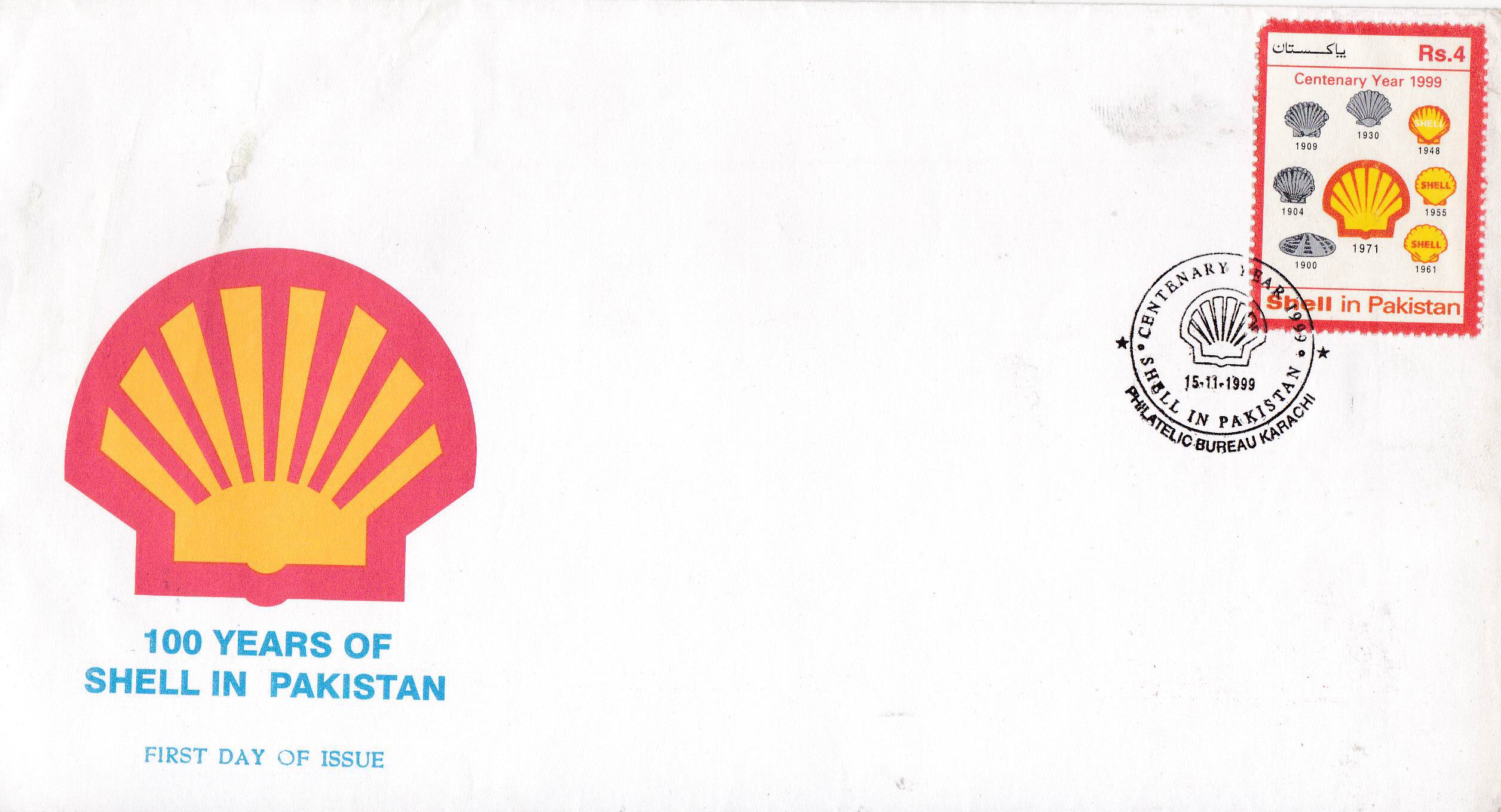 Pakistan Fdc 1999 Brochure & Stamp 100 Years Of Shell Pakistan - Click Image to Close